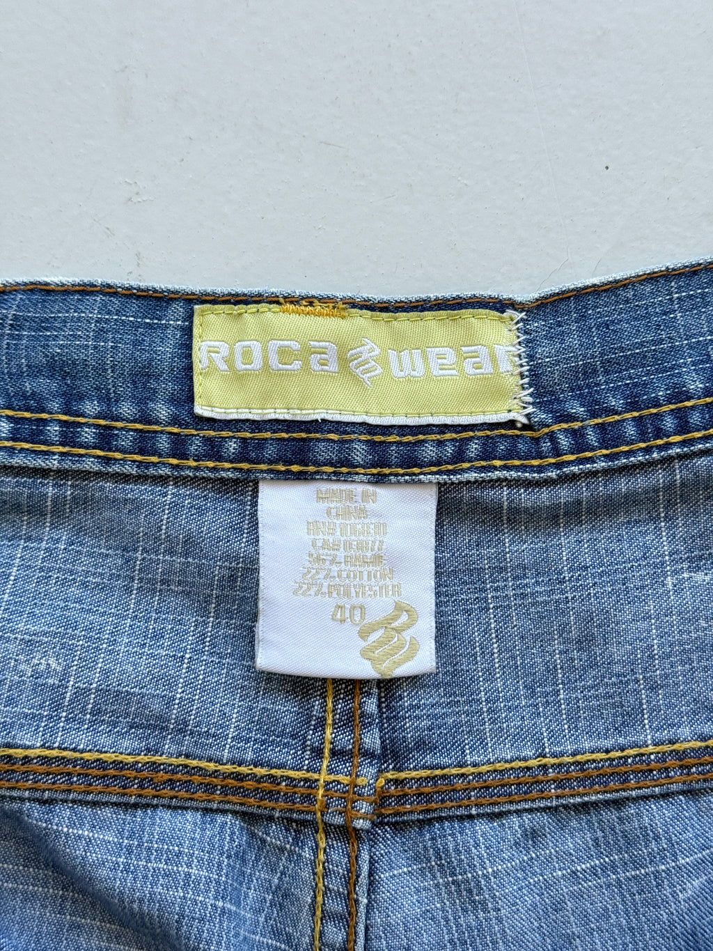 Light Blue Rocawear 00's Vintage Y2K Baggy Hip Hop Denim Shorts - W38 x L14