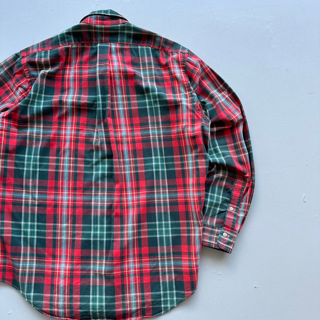 Ralph Lauren Polo Checkered Red/Green 90s Vintage Shirt - XL