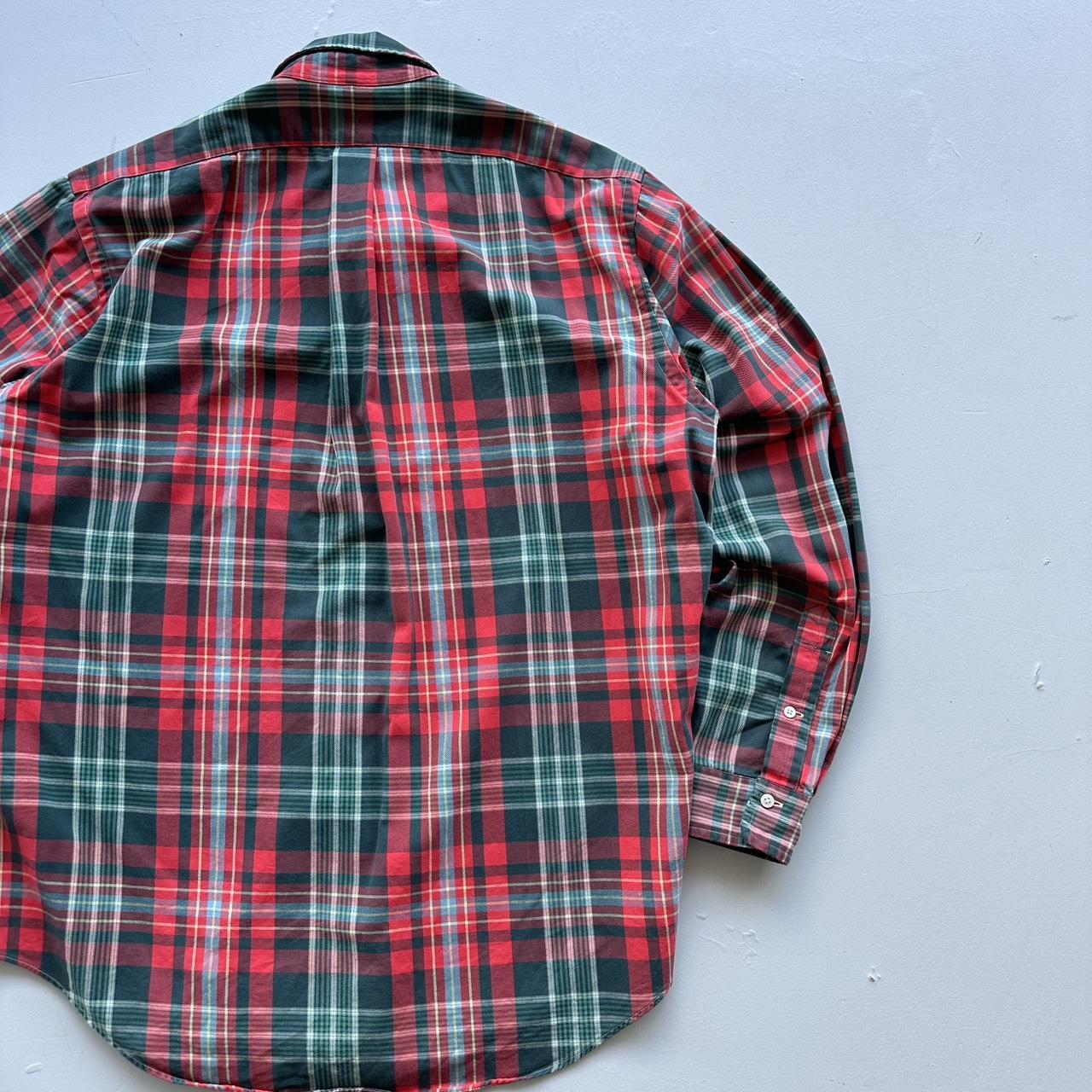 Ralph Lauren Polo Checkered Red/Green 90s Vintage Shirt - XL