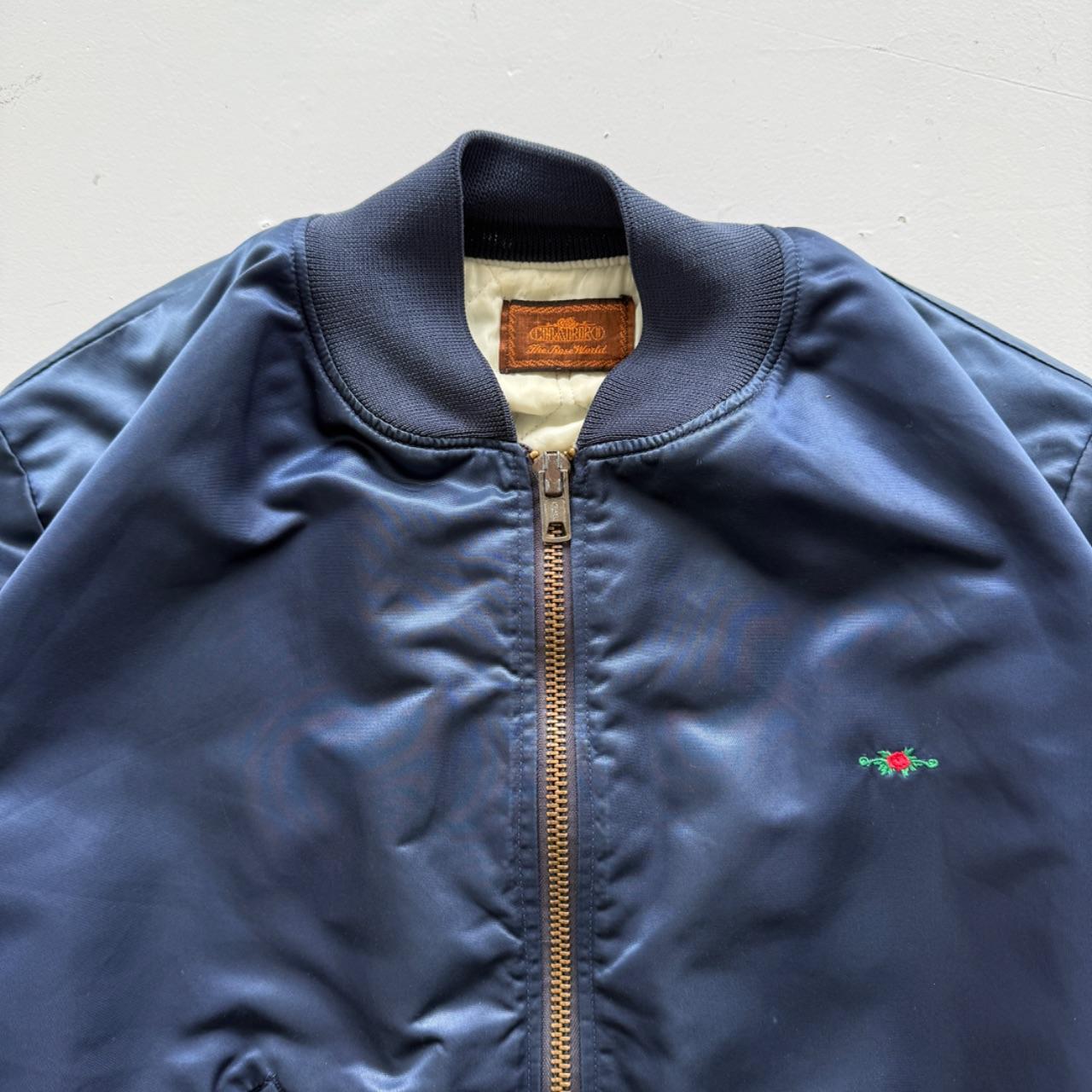 Navy Charro Embroidered 80’s Vintage Bomber Jacket - XL