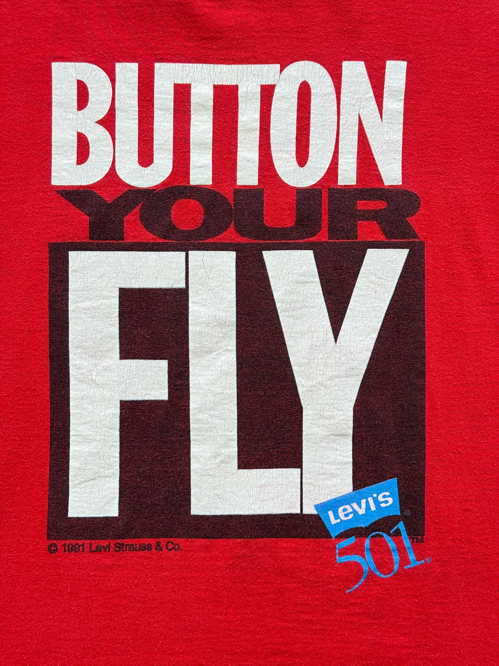 Red Levi's 90's Vintage Graphic Single Stitch T-Shirt - Large