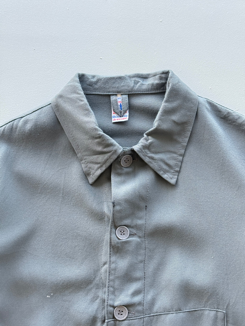 Grey Thrashed French Chore Jacket 90's Vintage Workwear CH318 - Small