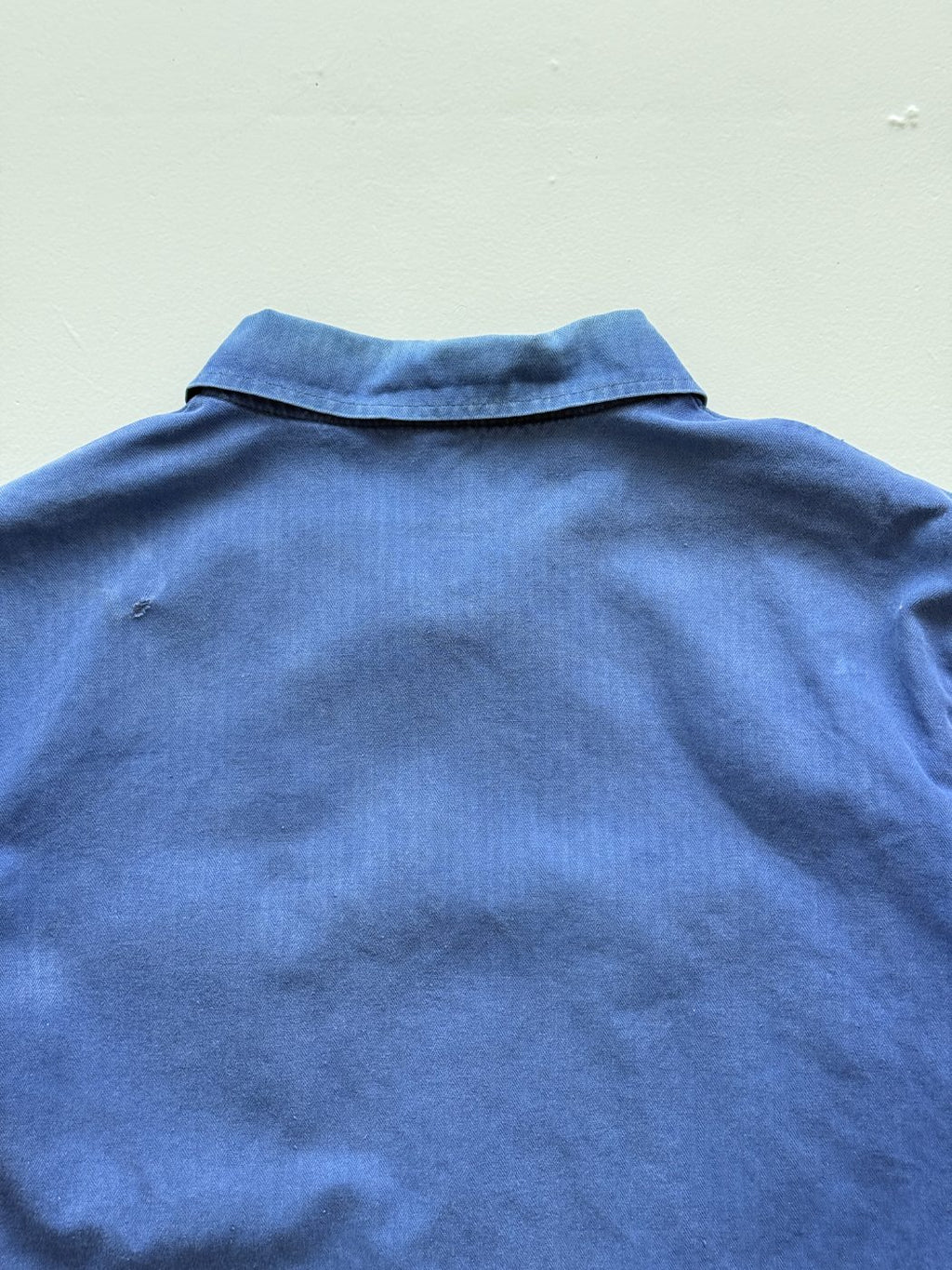 Blue French Herringbone 1970's Vintage Workwear Chore Jacket CH330 - Small