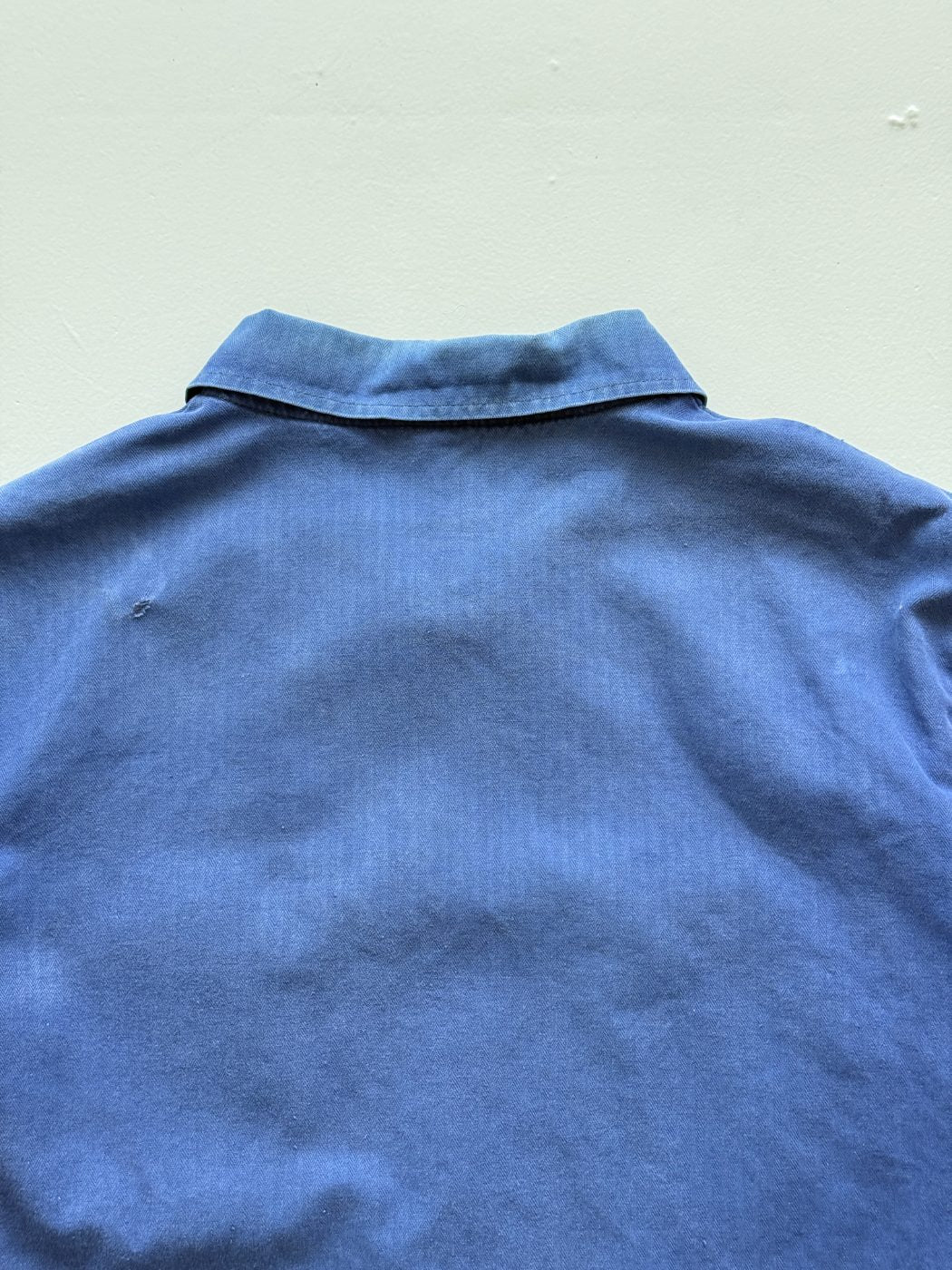 Blue French Herringbone 1970's Vintage Workwear Chore Jacket CH330 - Small