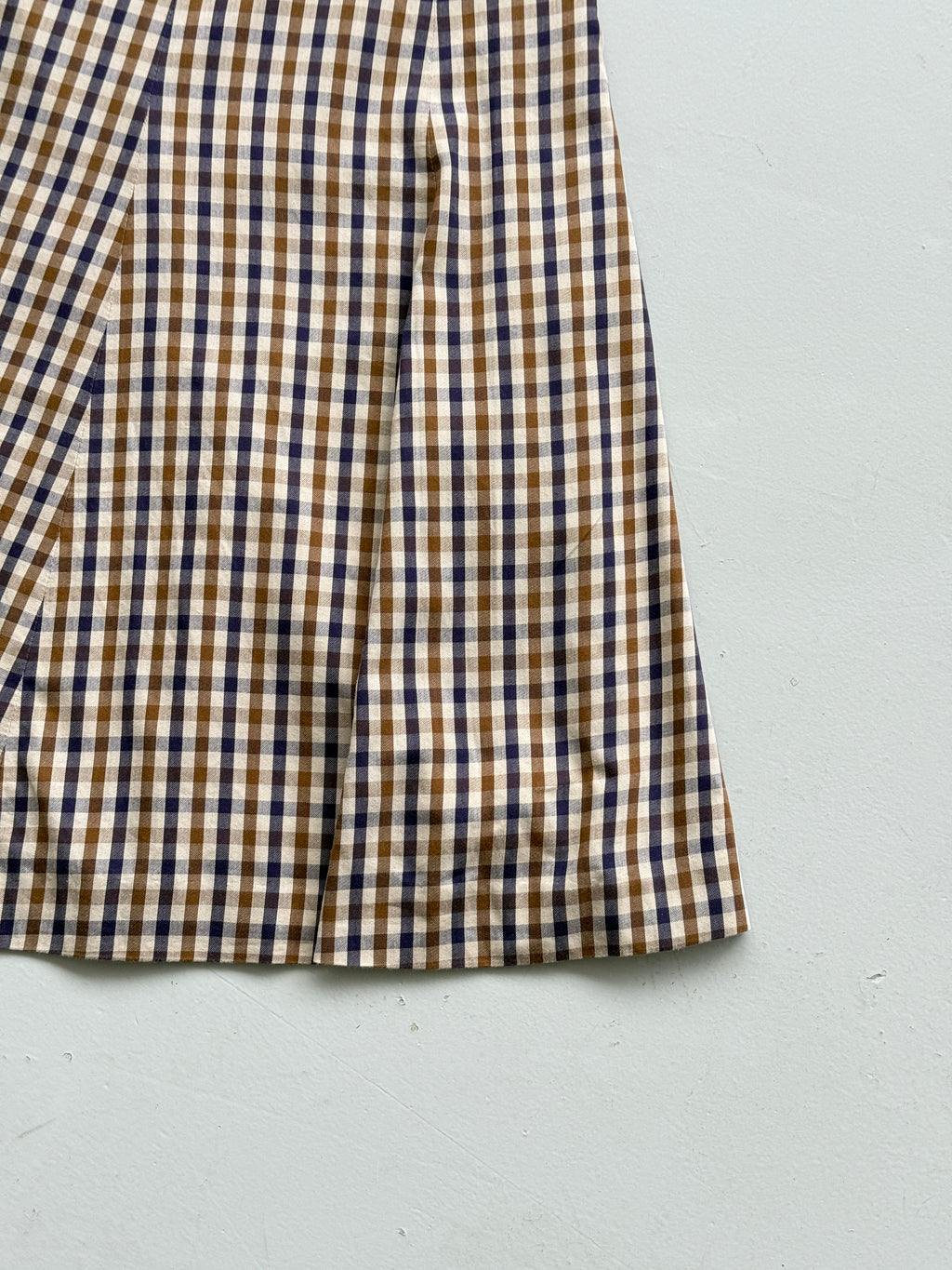 Aquascutum Womens Vintage 90s Brown Club Check Panelled Midi Skirt - UK 10