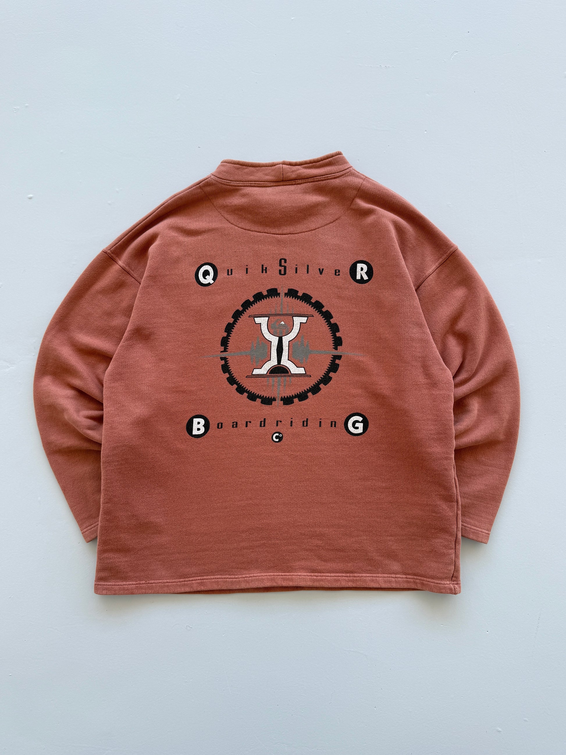 Orange Quiksilver 90's Vintage Surfer Graphic Sweatshirt Jumper- Large