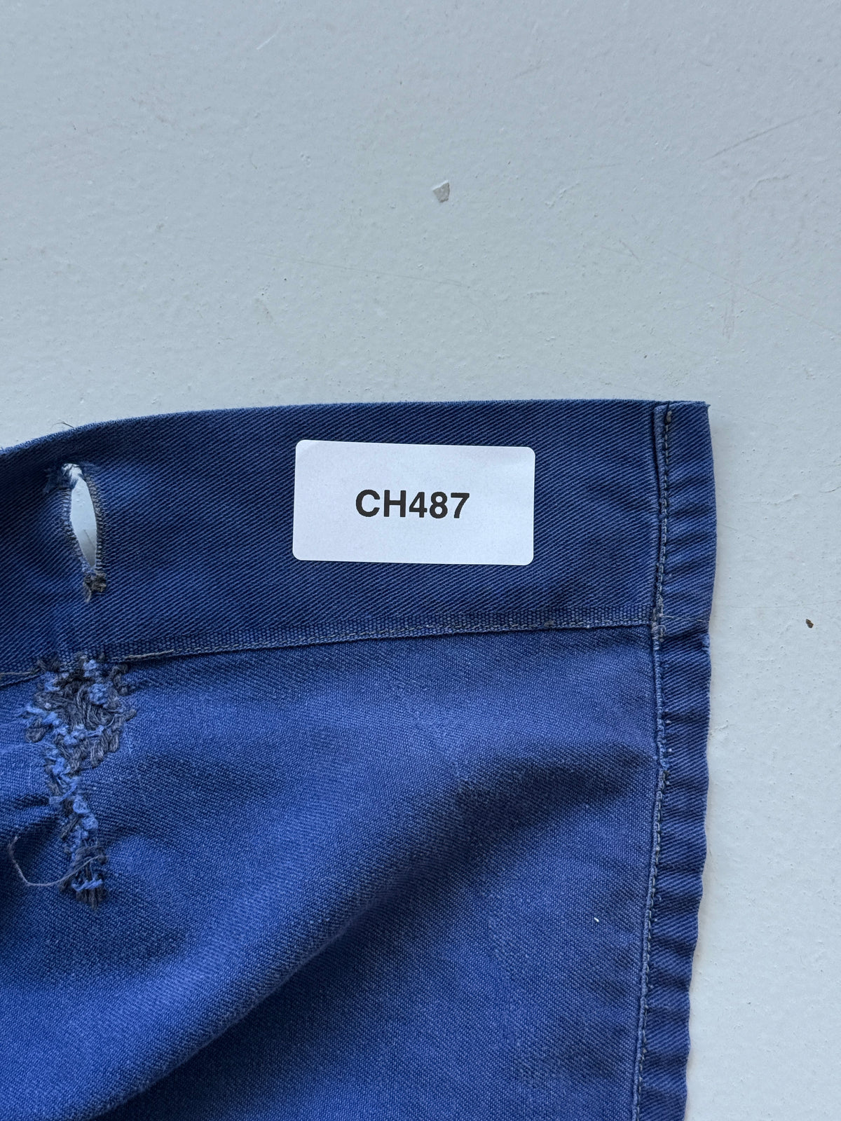Thrashed Blue French 1950's Vintage Workwear Chore Jacket CH487 - Small
