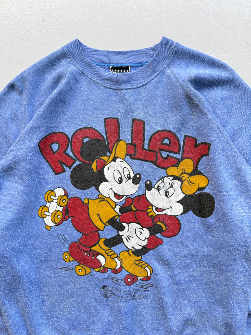 Blue Mickey and Minnie 90's Vintage Disney Graphic Sweatshirt - Small