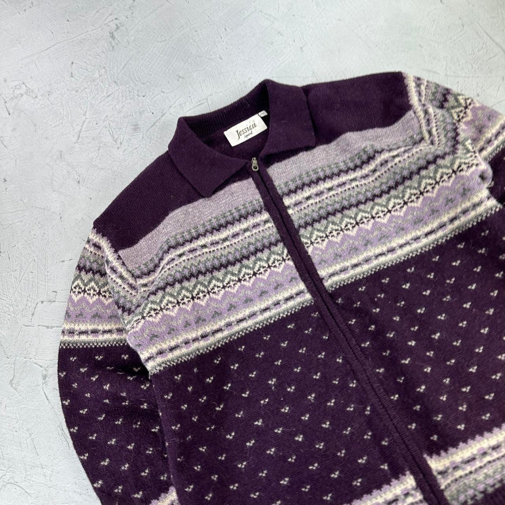 Jessica Shetland Wool 90's Knitted Sweatshirt - Medium