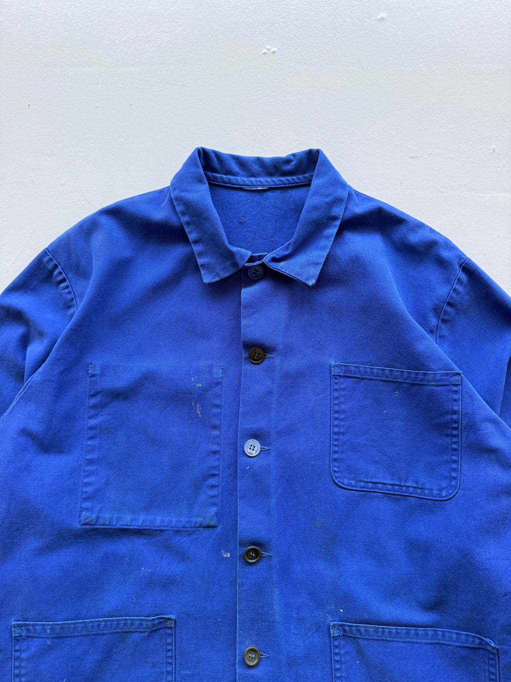 Blue French Workwear Vintage Thrashed Chore Jacket CH039 - Medium/Large
