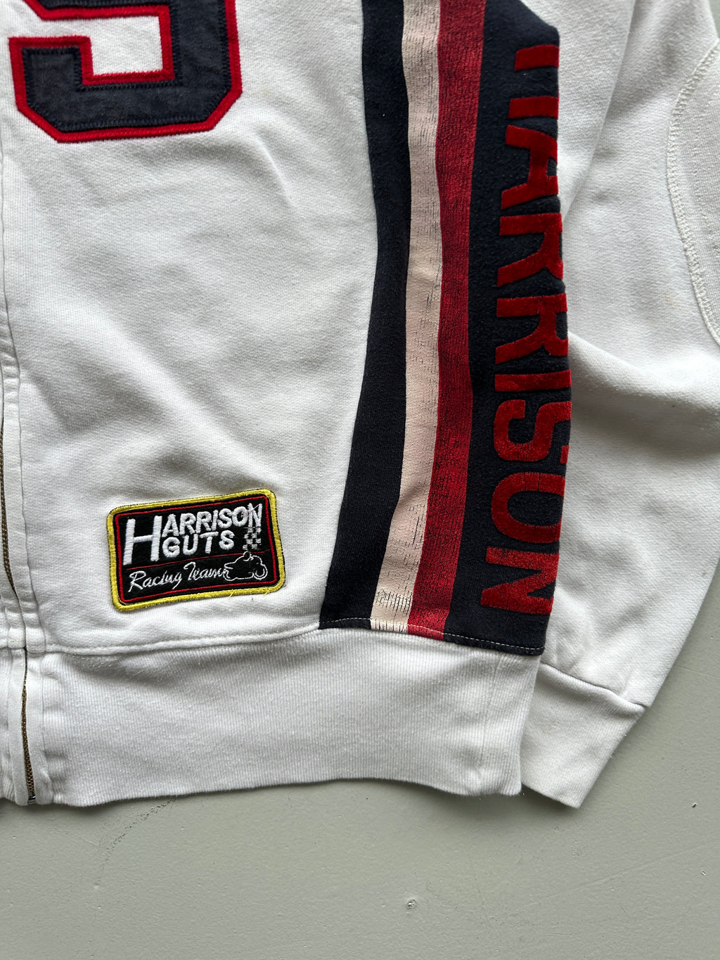 White 69 Motorsport Y2K Zip-Up Sweatshirt- Large