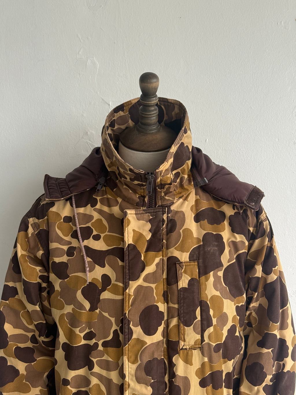 Avid Camo Duck Hunter 80's Vintage Hooded Hunting Jacket - Medium