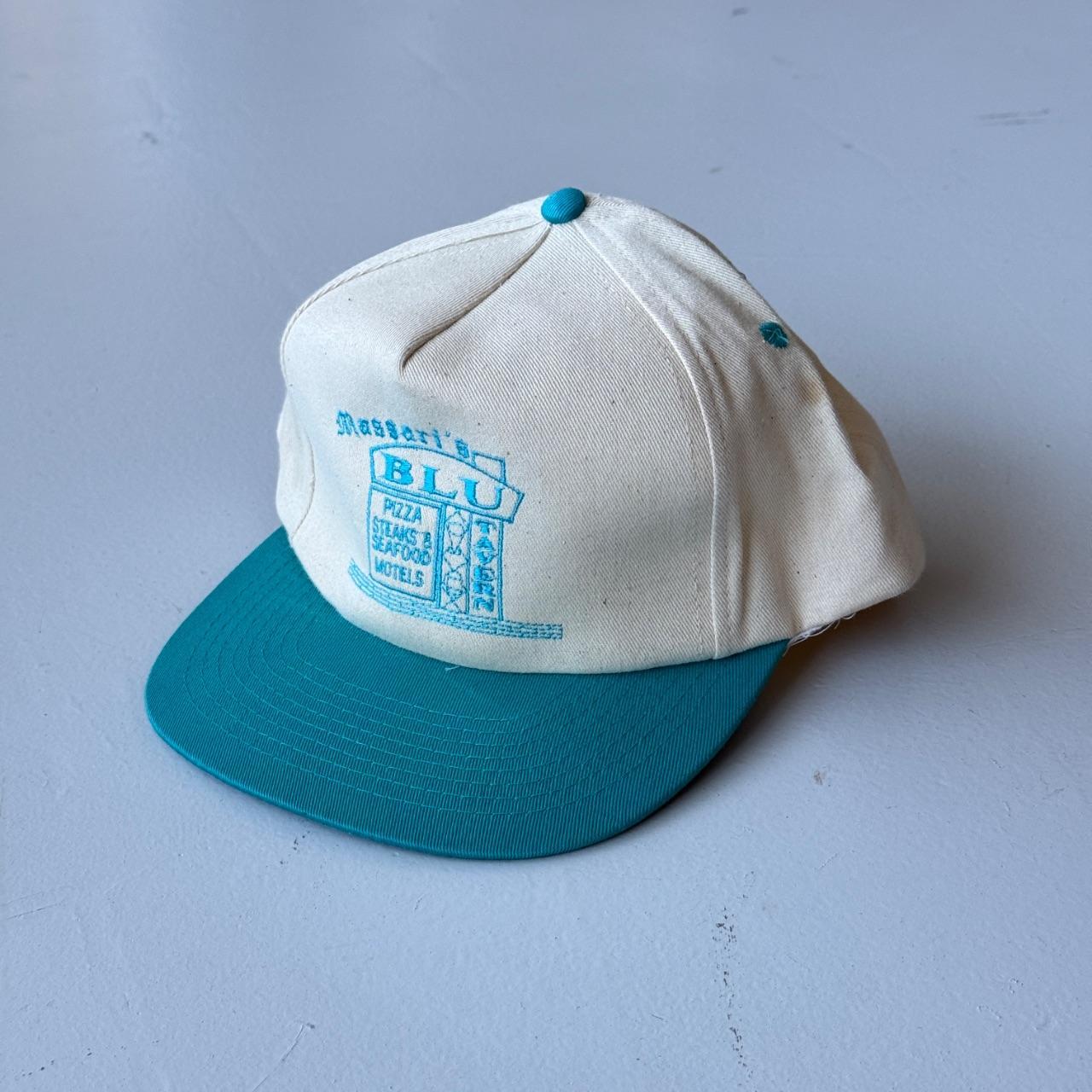 White / Blue BLU Motel Vintage SnapBack Trucker Cap