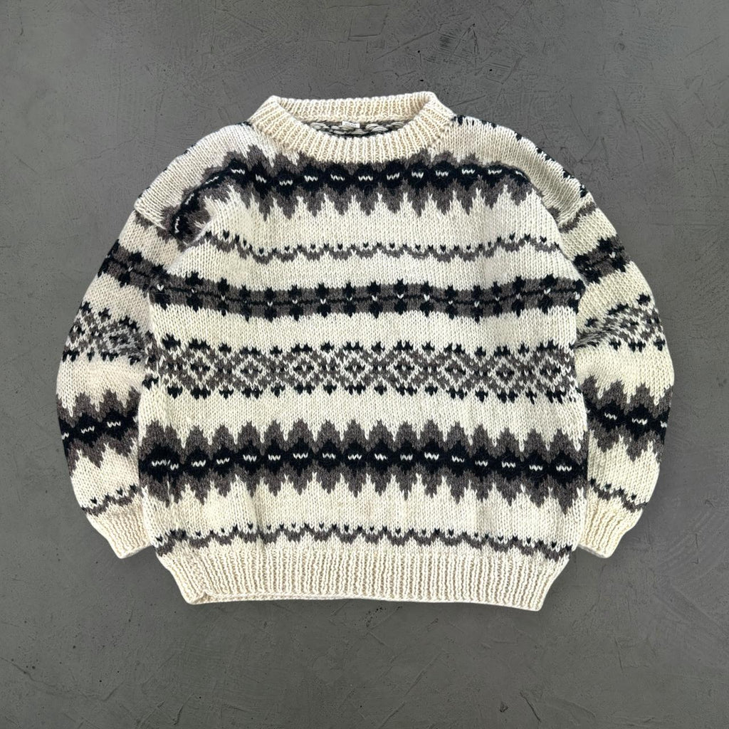 Hand Knit 90's Woollen Nepalese Sweatshirt - XL