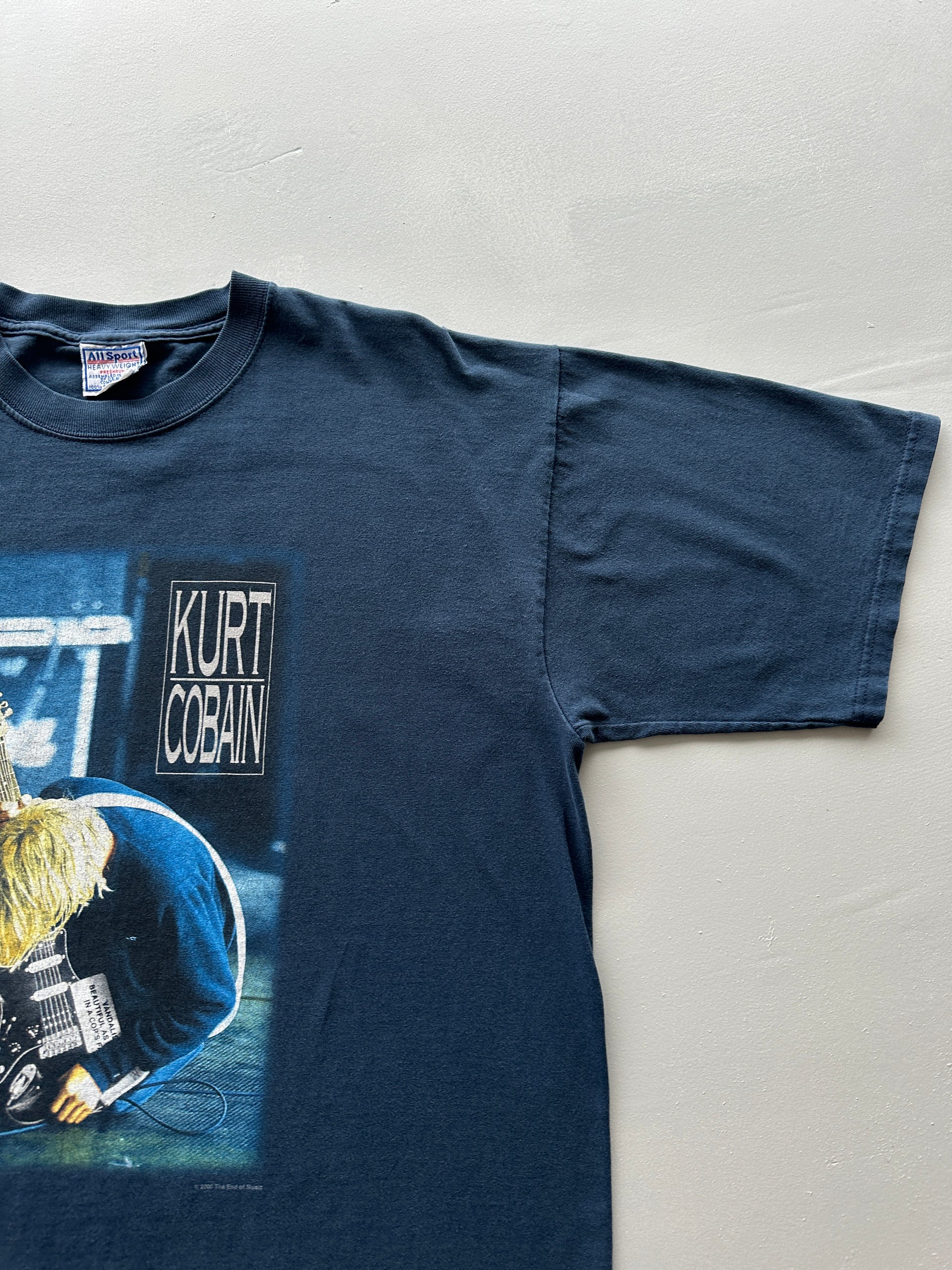 Navy Kurt Cobain Nirvana 2000 AllSport Vintage T-shirt - XL