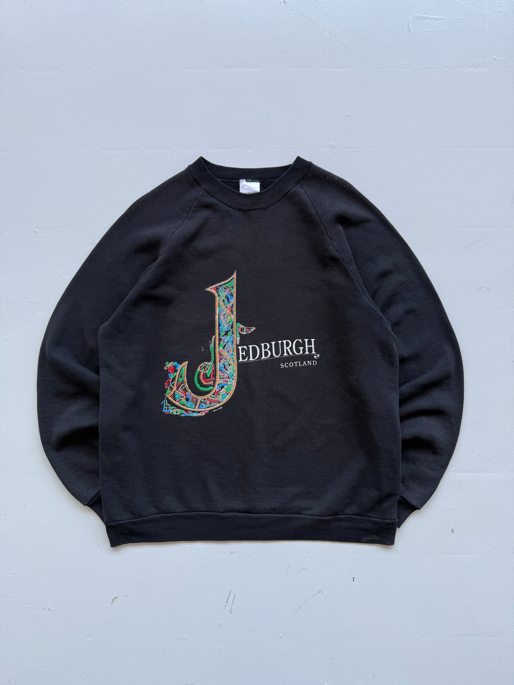 Black Scotland 00's Vintage Graphic Tourist Sweatshirt Jumper - Large