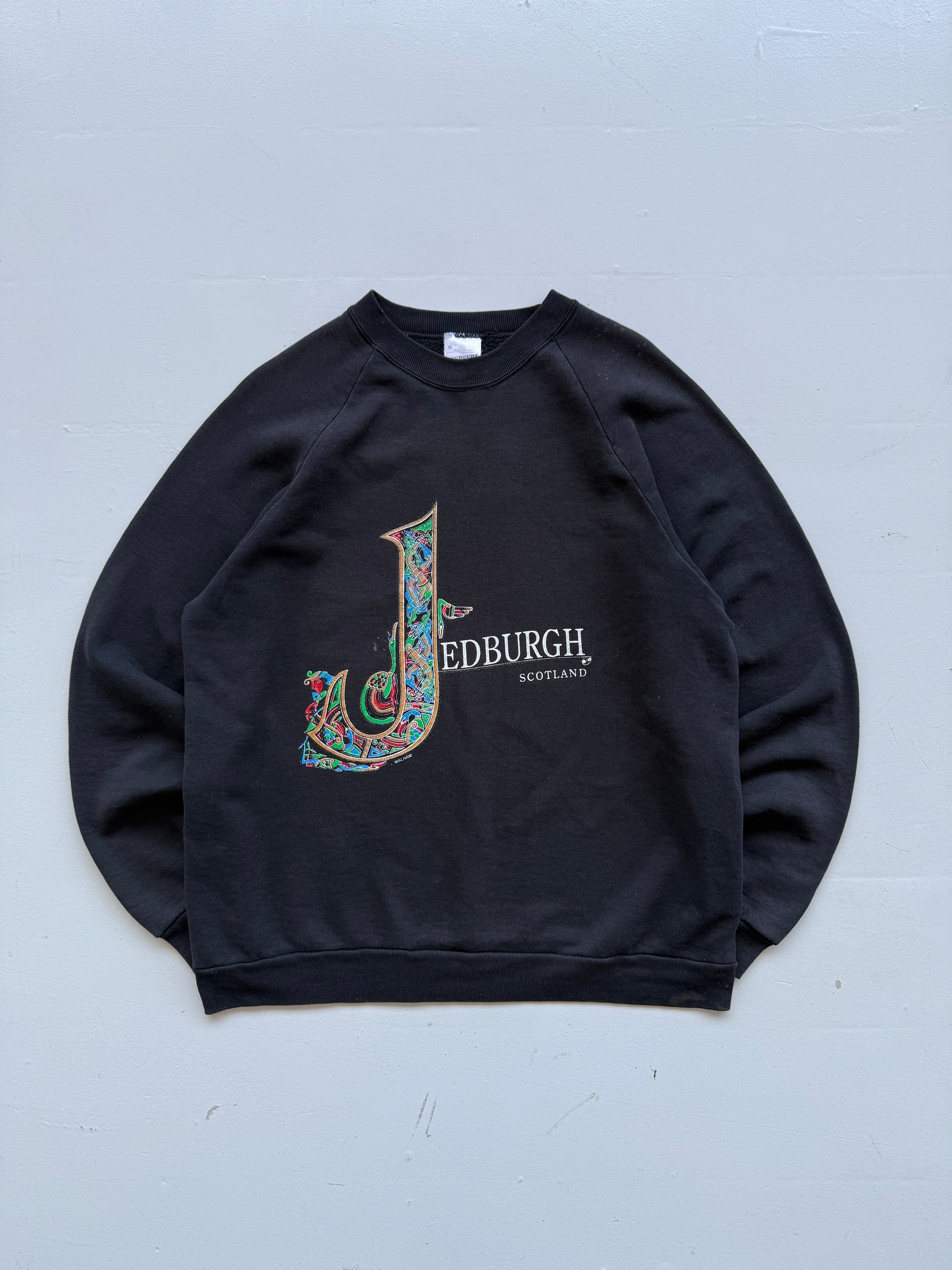 Black Scotland 00's Vintage Graphic Tourist Sweatshirt Jumper - Large