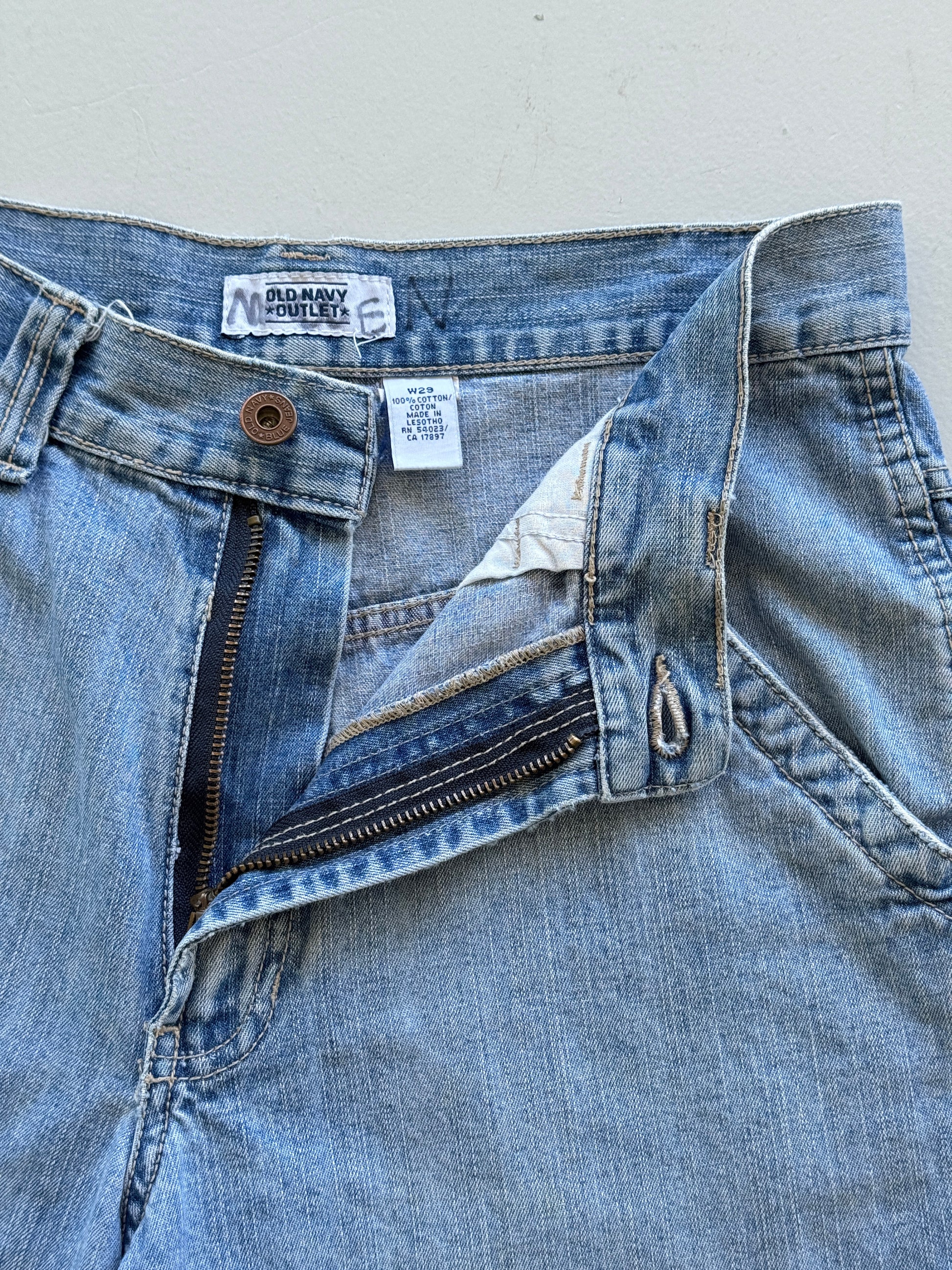 Light Blue Old Navy 00's Vintage Baggy Carpenter Denim Shorts - W30 x L11
