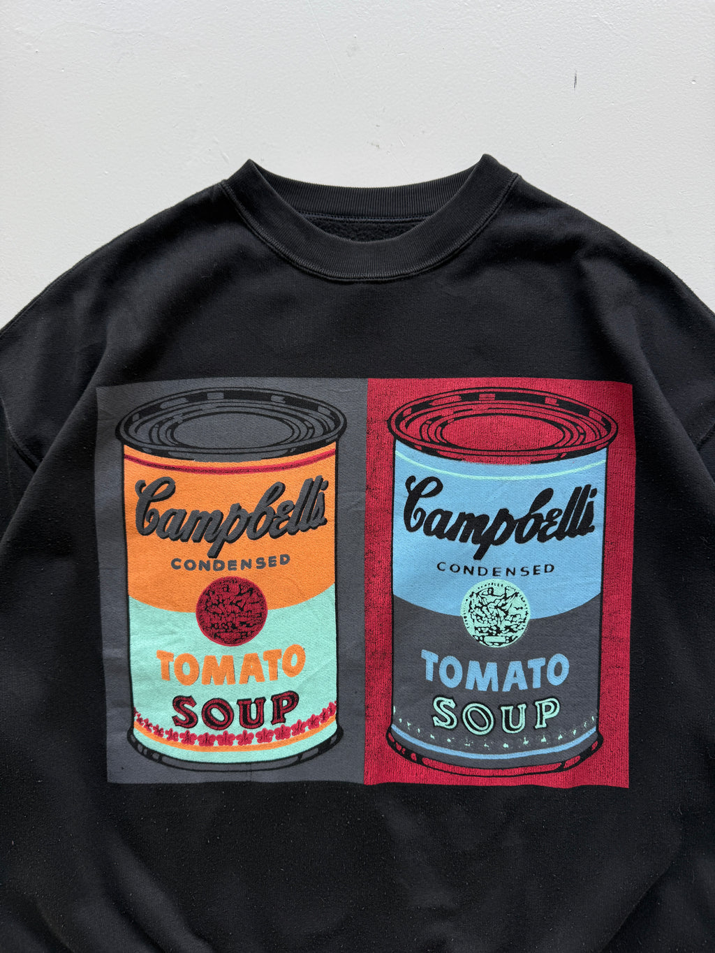 Black Campbell Soup 90's Vintage Andy Warhol Graphic Sweatshirt - Small