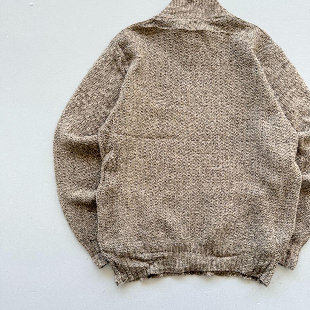 Beige L.L.Bean Full Zip Knitted Jacket 90s Knit Jumper - XXL