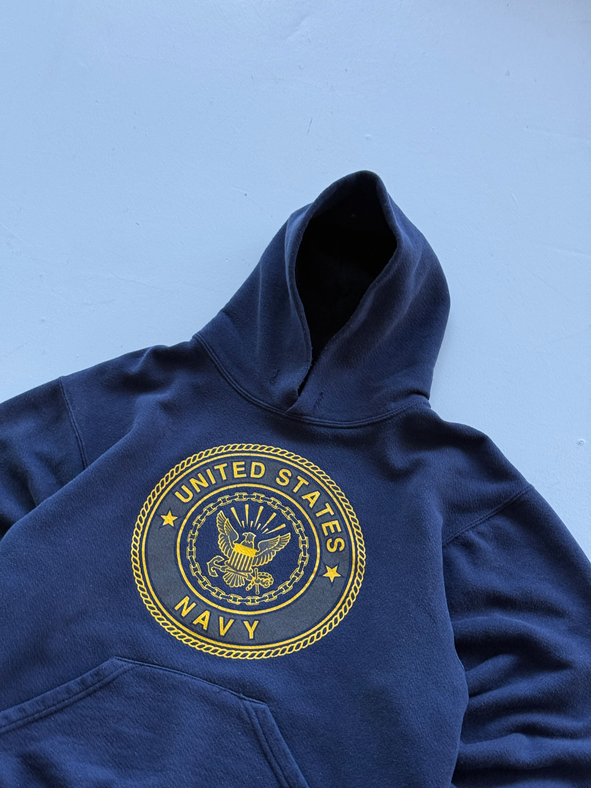 Navy United States Navy Made in USA Vintage Hoodie - Small
