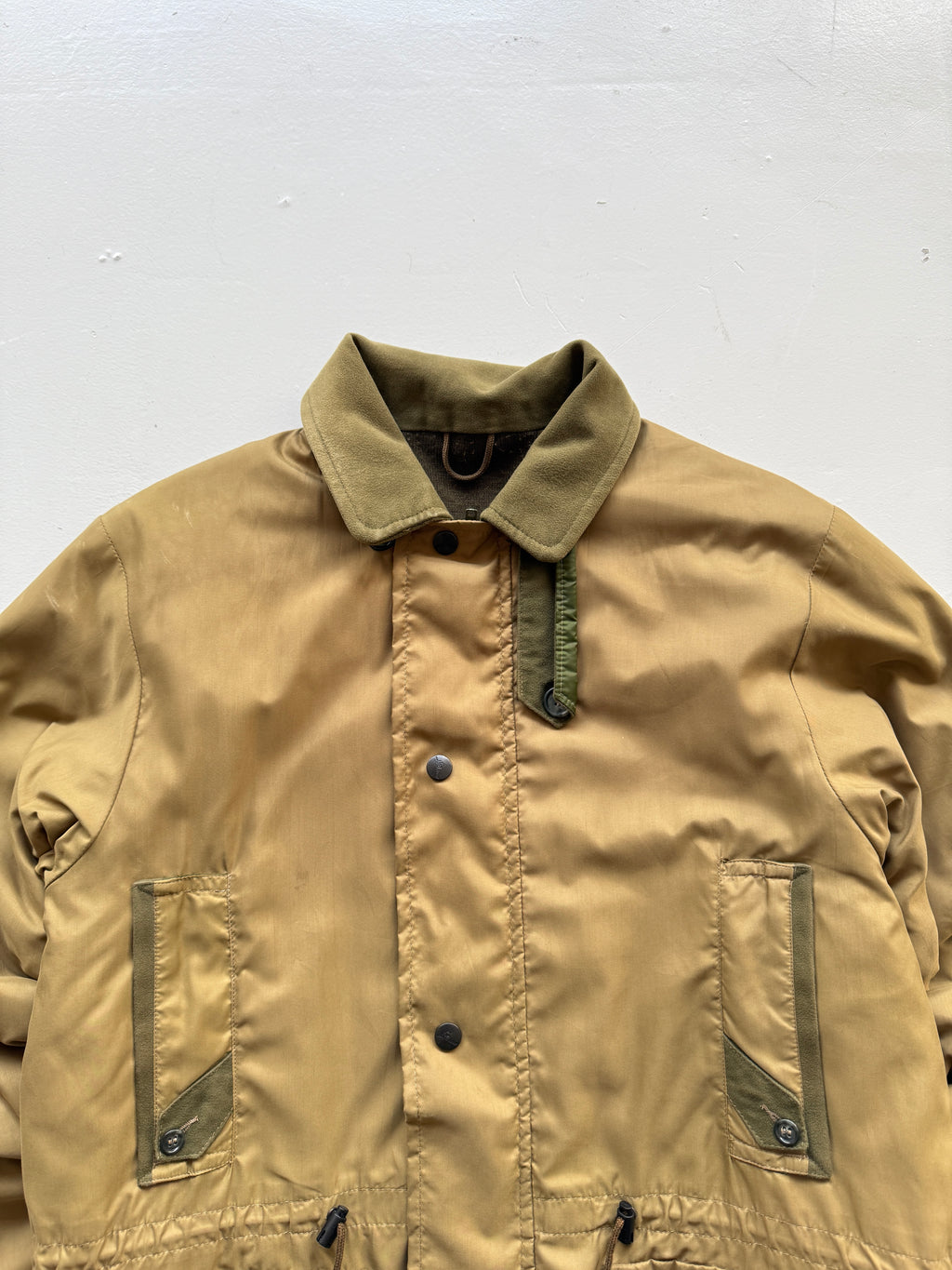 Khaki Beaver 90's Vintage Military Style Insulated Jacket - Large