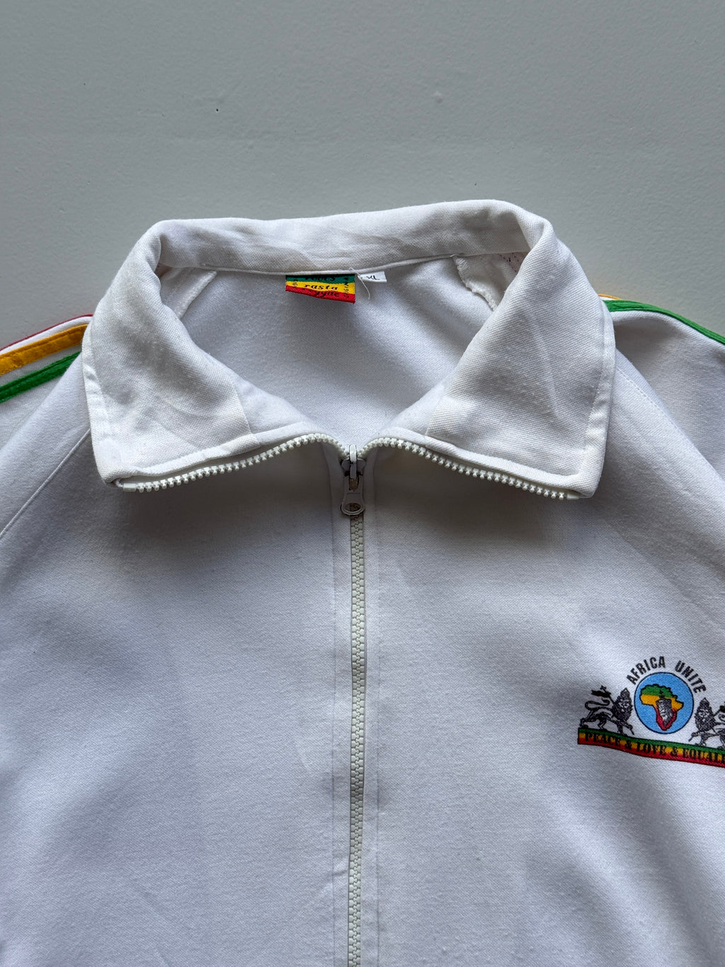 White Africa Unite 90's Vintage Full Zip Rastafari Graphic Jacket - XL