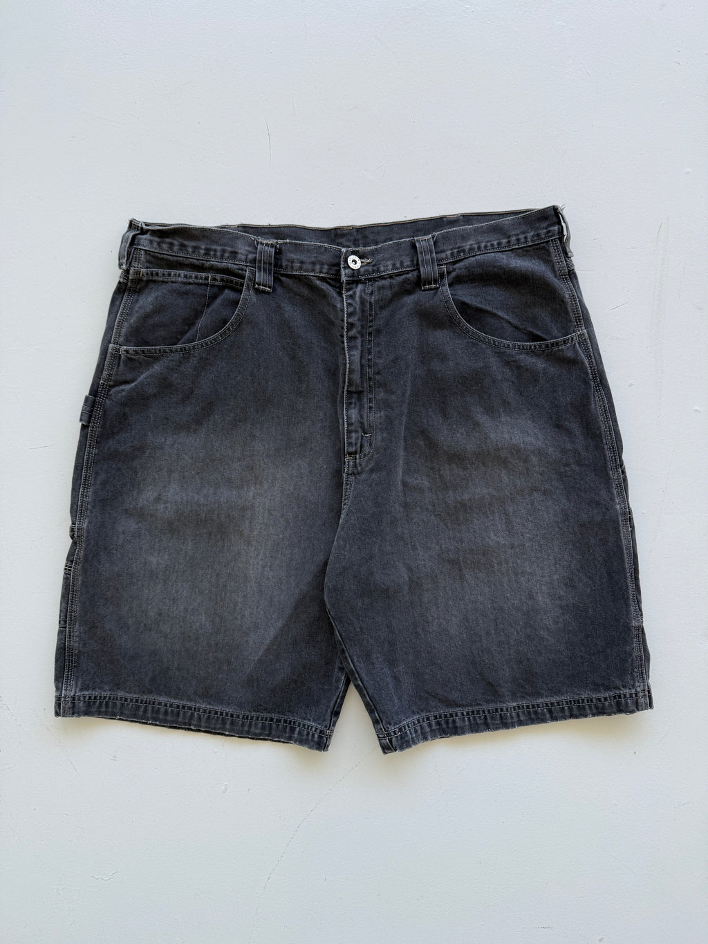 Black Wrangler 00's Vintage Baggy Carpenter Denim Shorts - W42 x L9.5