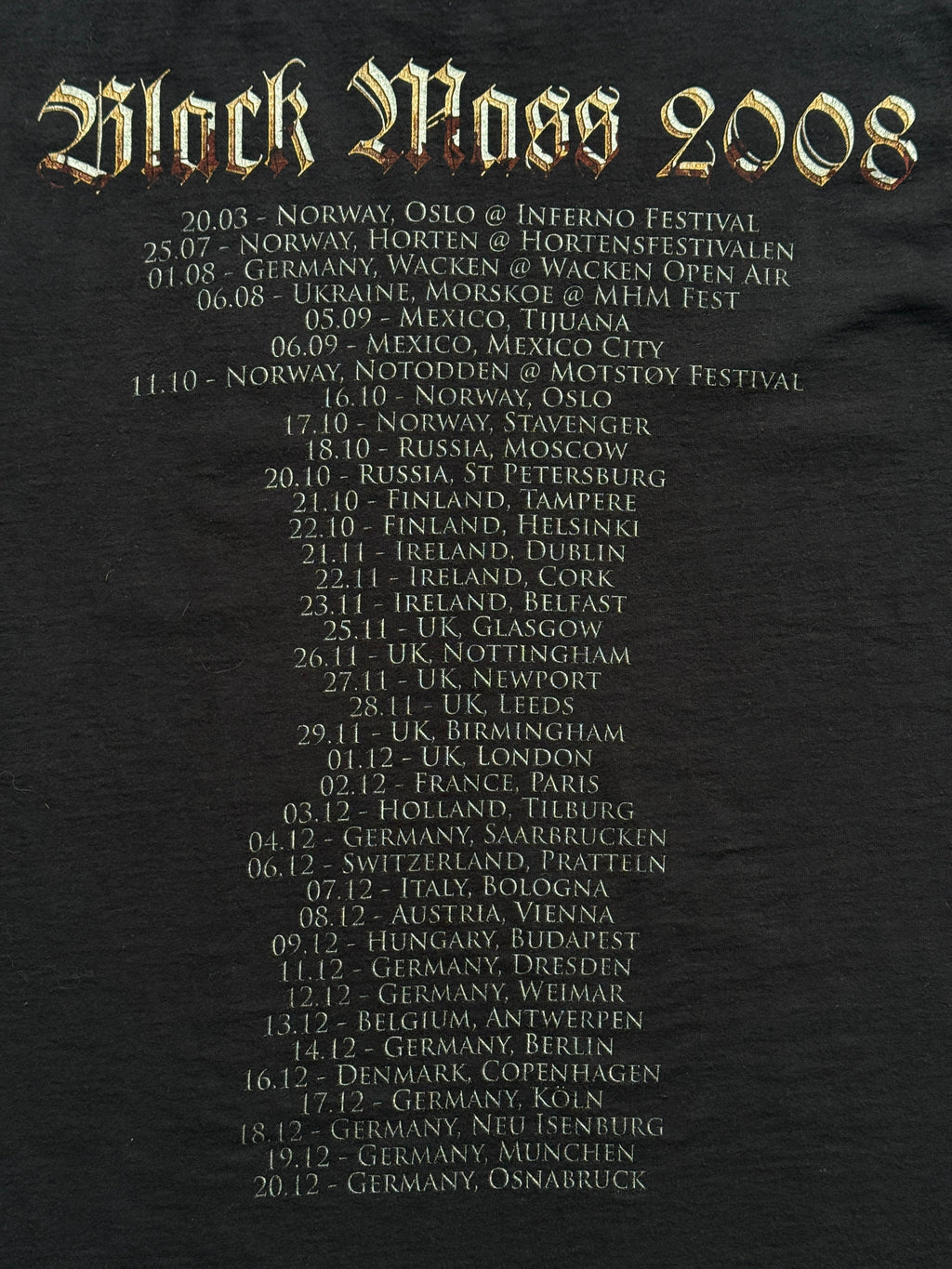 Black Gorgorath Black Mass 2008 Tour Graphic Cut-Off Vest - Medium
