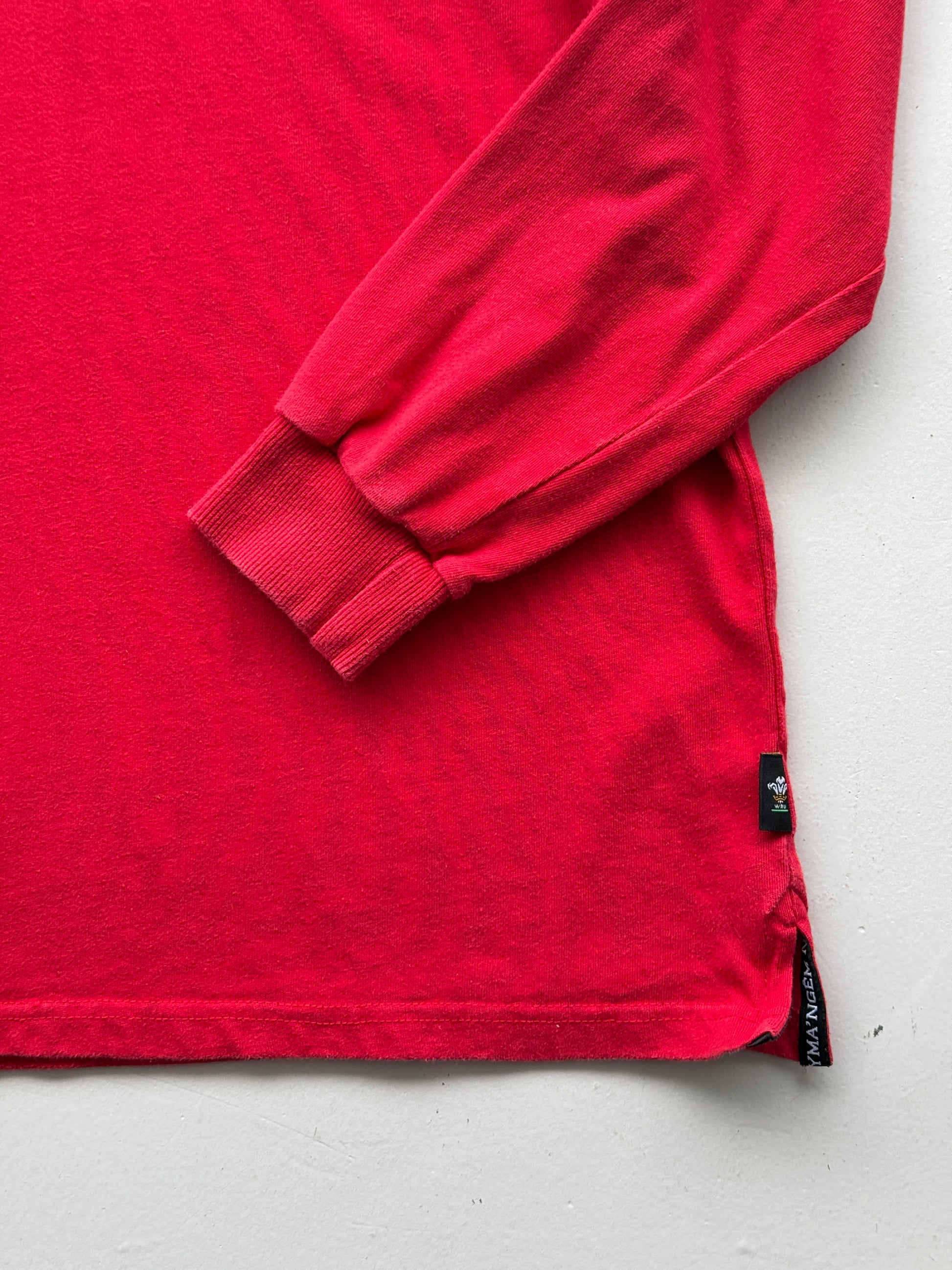 Red Official Wales 00's Vintage Long Sleeve Rugby Union Polo - XL