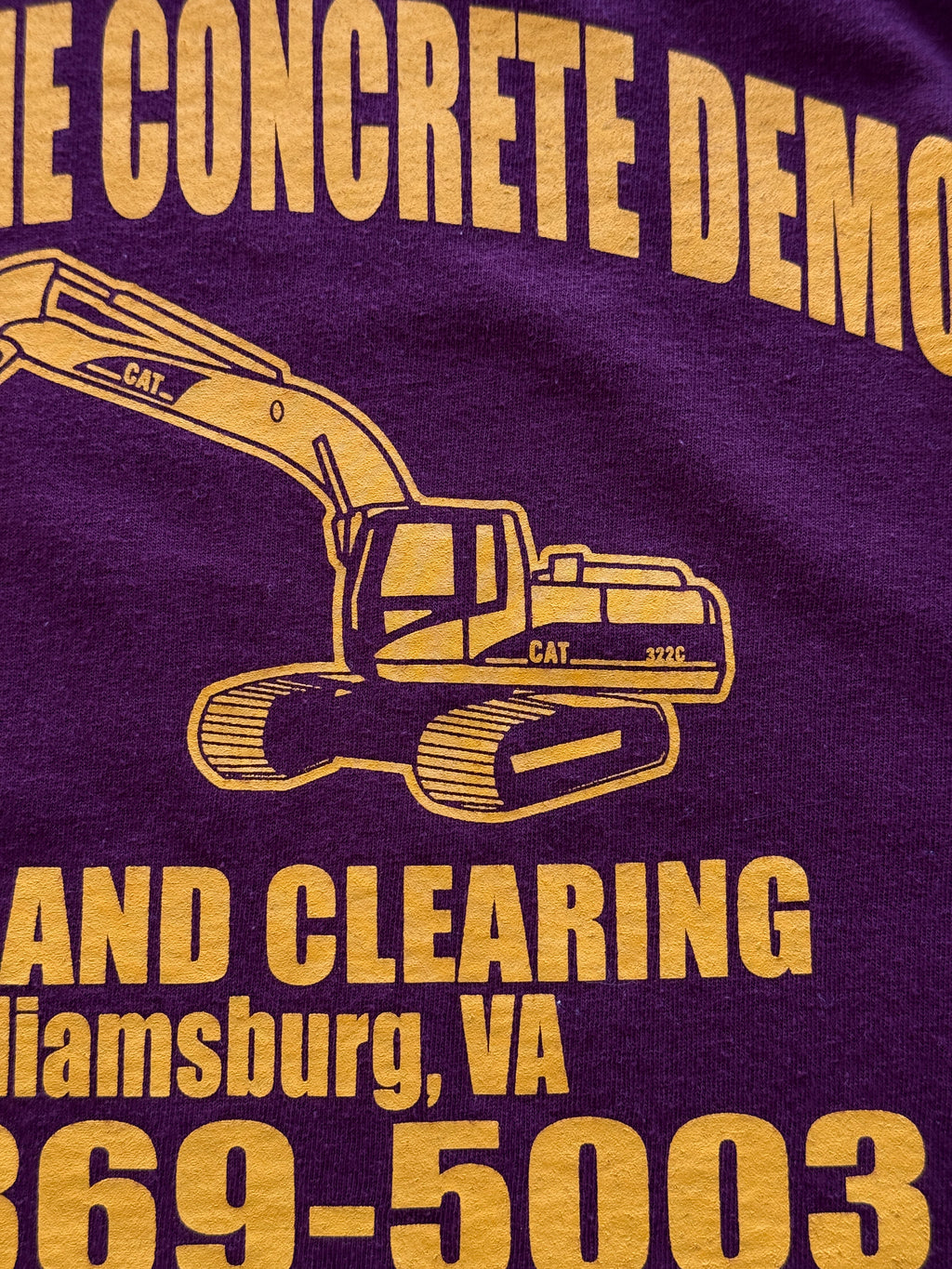 Maroon Olde Towne Concrete Demo Vintage Workwear Graphic Pocket T-Shirt - XXL