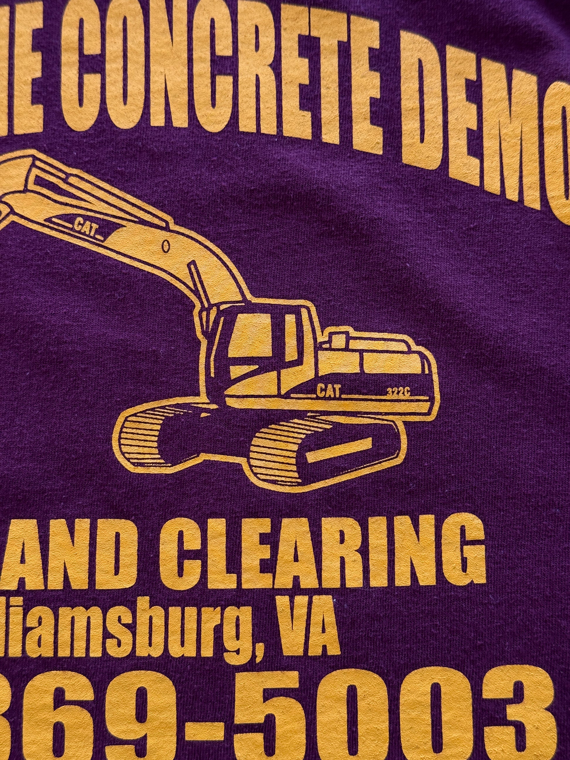 Maroon Olde Towne Concrete Demo Vintage Workwear Graphic Pocket T-Shirt - XXL