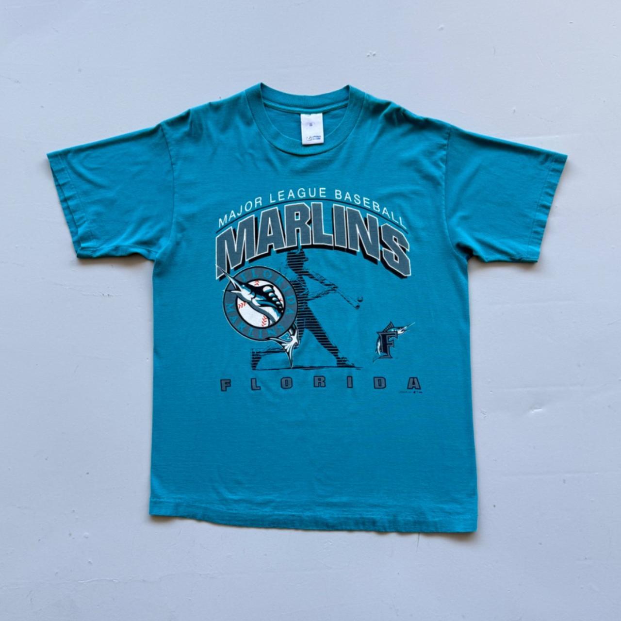Blue Florida Marlins 90s Vintage Graphic T-shirt - XL