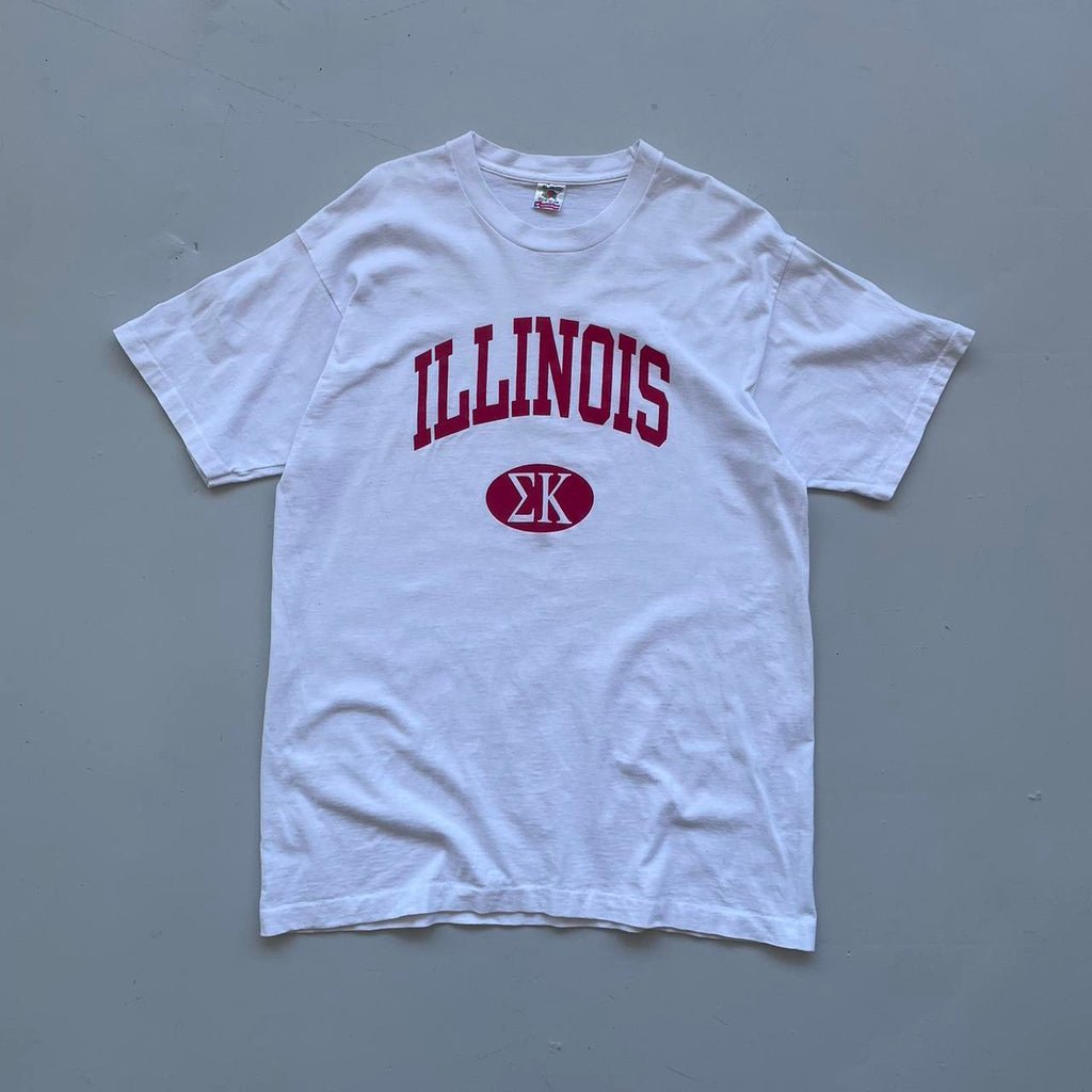White Illinois University 80s/90s Americana Vintage T-shirt - XL