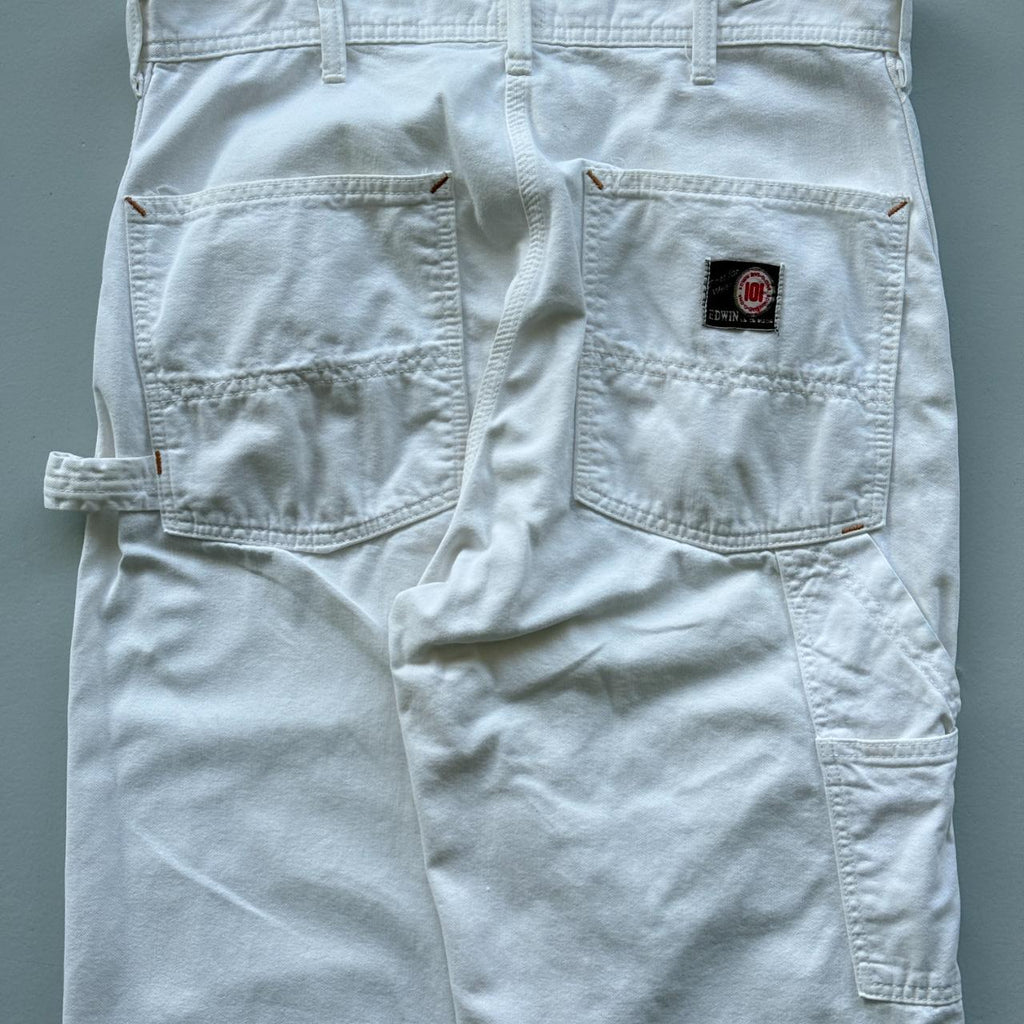 White Edwin 101 Canvas Carpenter 90's Vintage Pants - 31” x 29”