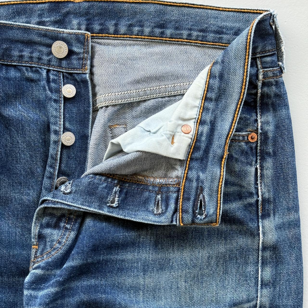 Navy Blue Levi's 501 Denim Straight Leg 90's Vintage Jeans - 32” x 29”
