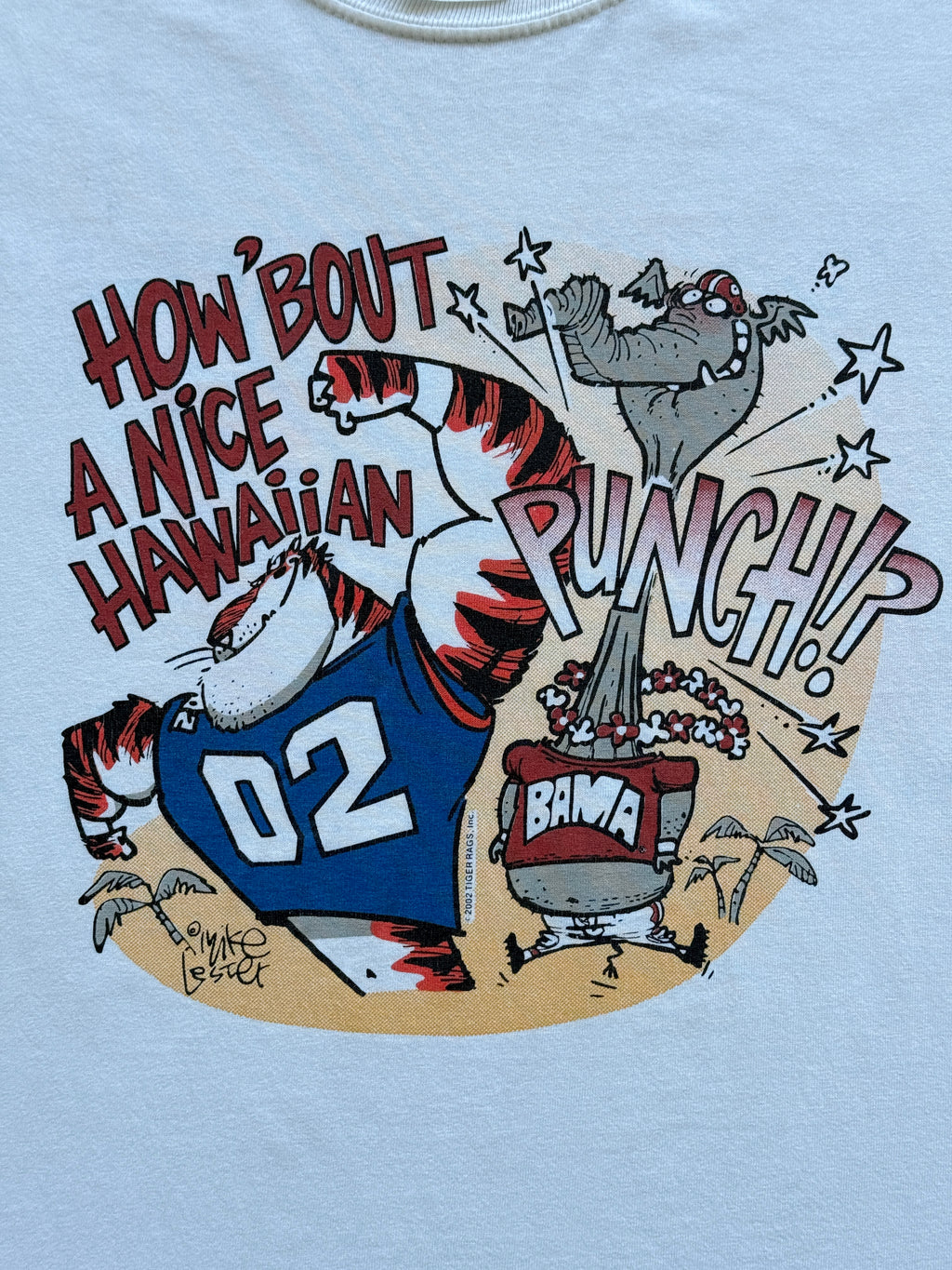 White Auburn Tigers 00's Vintage Collage Football Graphic T-Shirt - Large