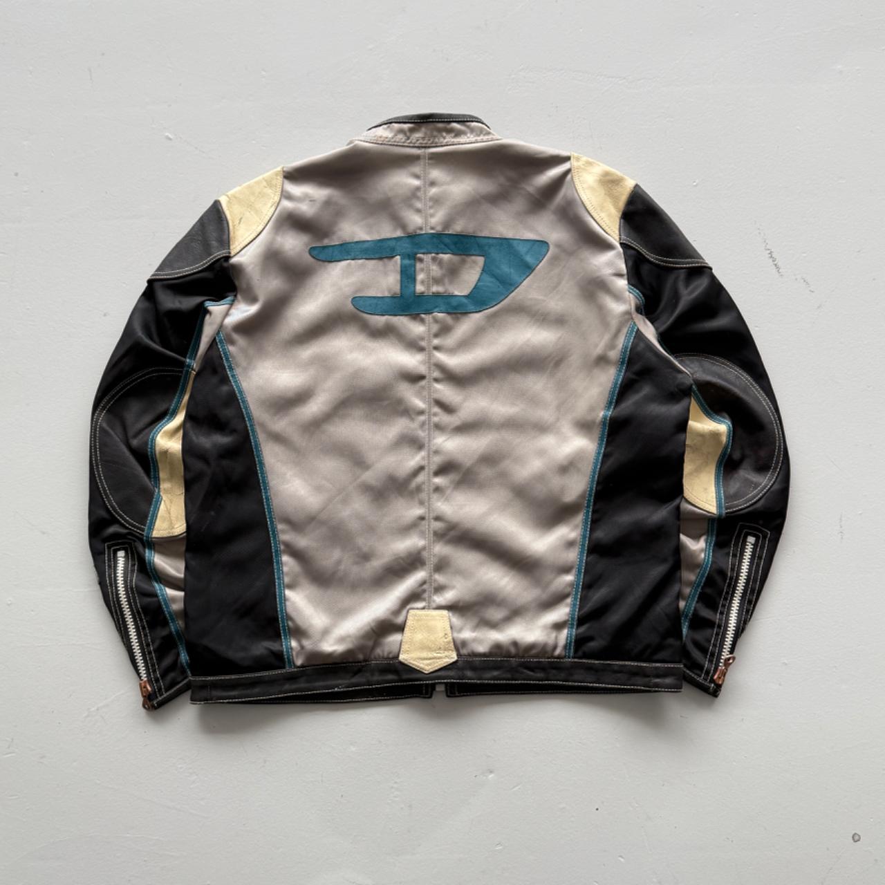 Grey Cream Diesel 90’s Vintage Biker Jacket - Large