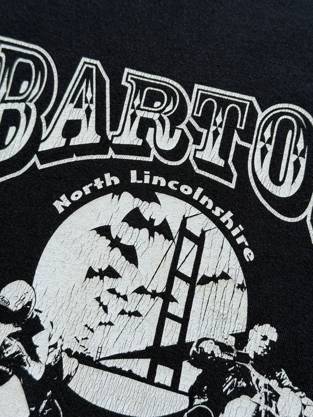 Black Barton Motorcycle 00's Vintage Graphic T-Shirt - Medium