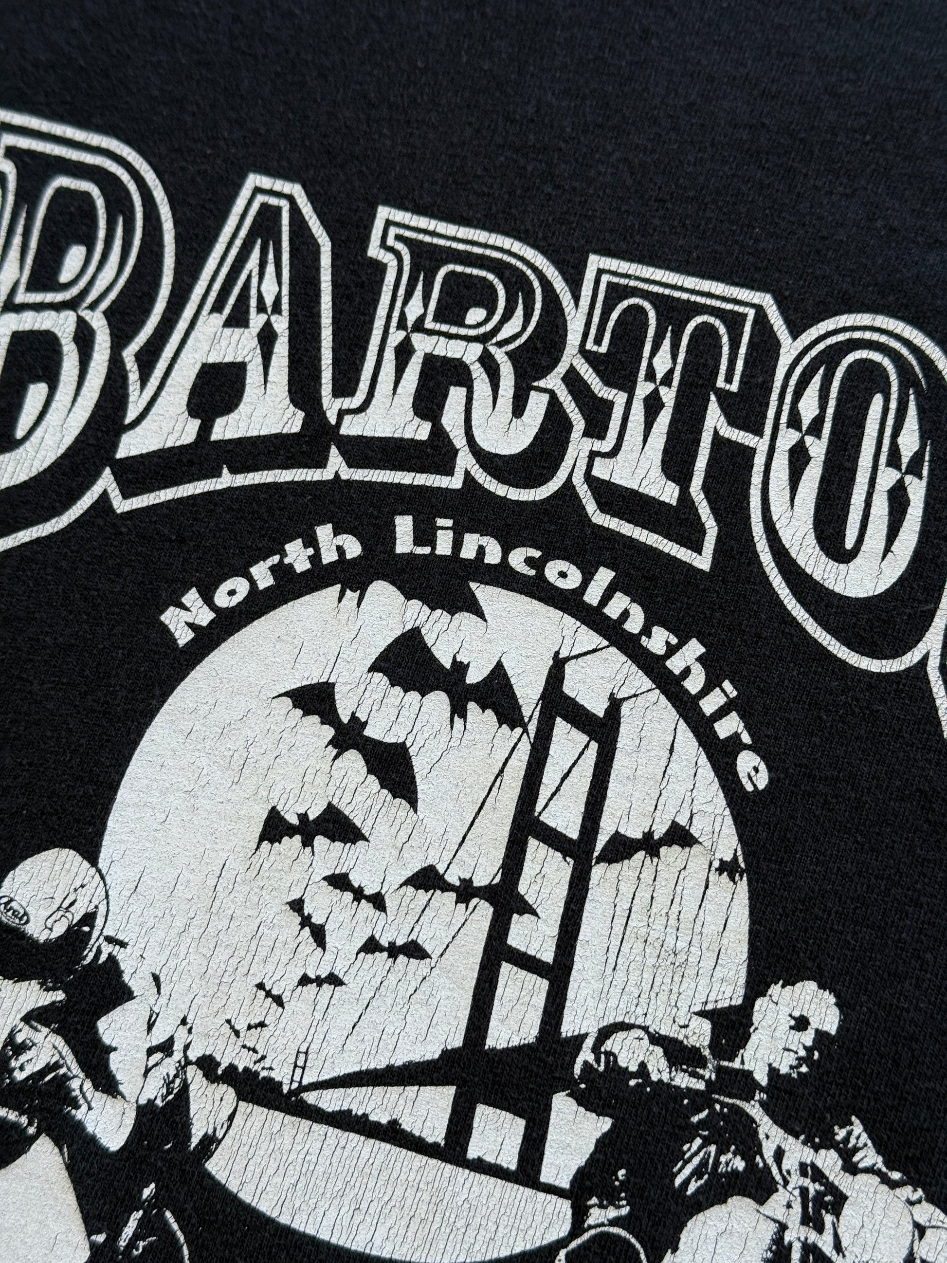 Black Barton Motorcycle 00's Vintage Graphic T-Shirt - Medium
