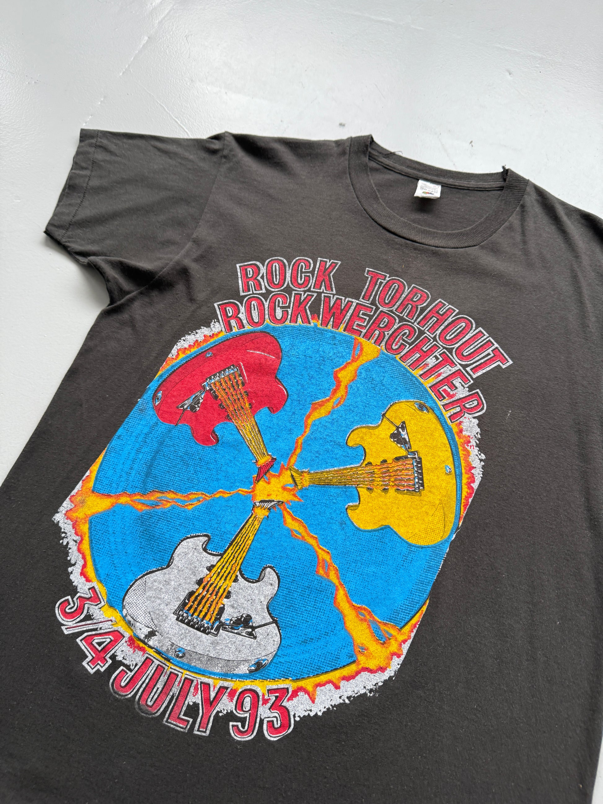 Faded Black German Rock 90's Vintage Metallica Sonic Youth T-Shirt - Medium