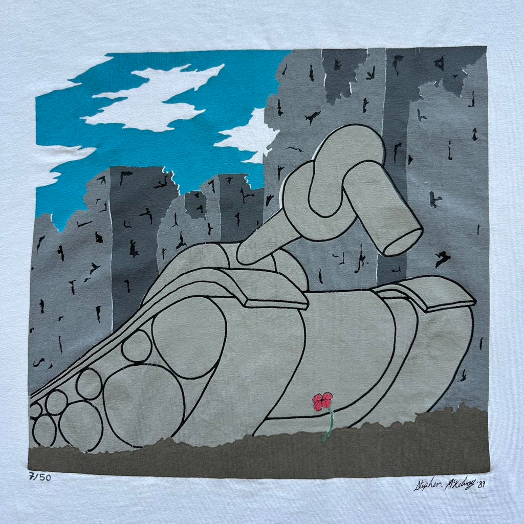 White Stephen Mckelroy 1989 Vintage War/Peace T-shirt - XL