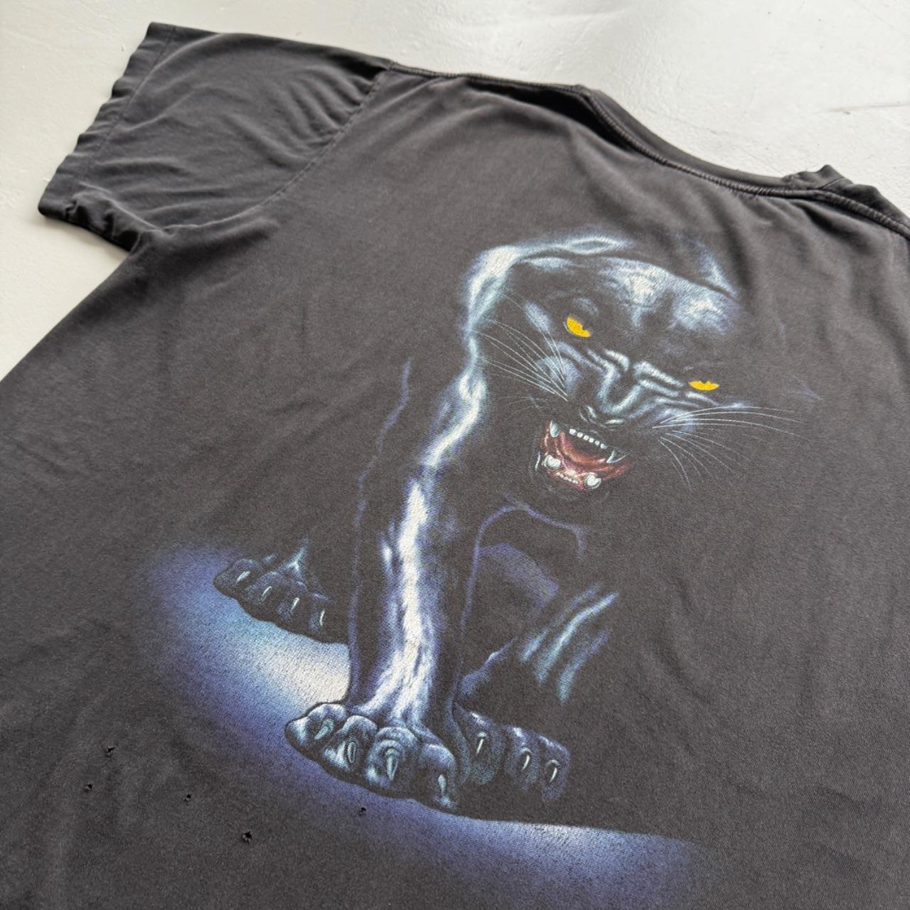 Black Heavy Metal Panther 90s Vintage Graphic T-Shirt - XL