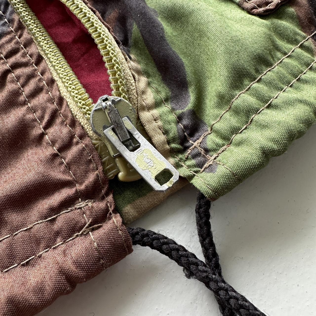 Camo Cotton 1980s Military Hooded Jacket - XL