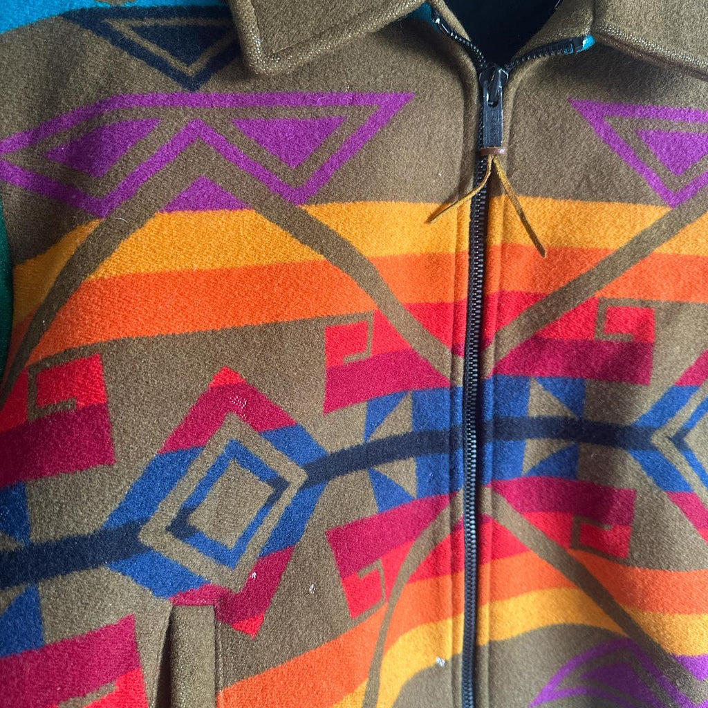 Brown Pendleton High Grade Western Wear Zip-Up Jacket - Medium