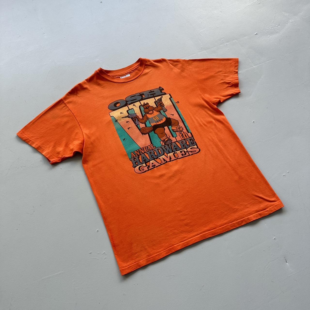 Orange Osh Annual Hardware Games 1990 Vintage 90's T-shirt - XL