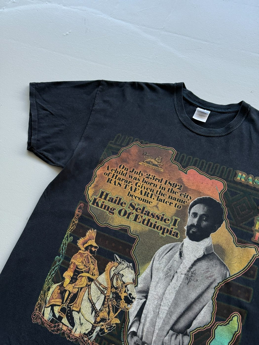 Gildan Haile Selassie I Rastafari 00's Vintage T-Shirt - XL
