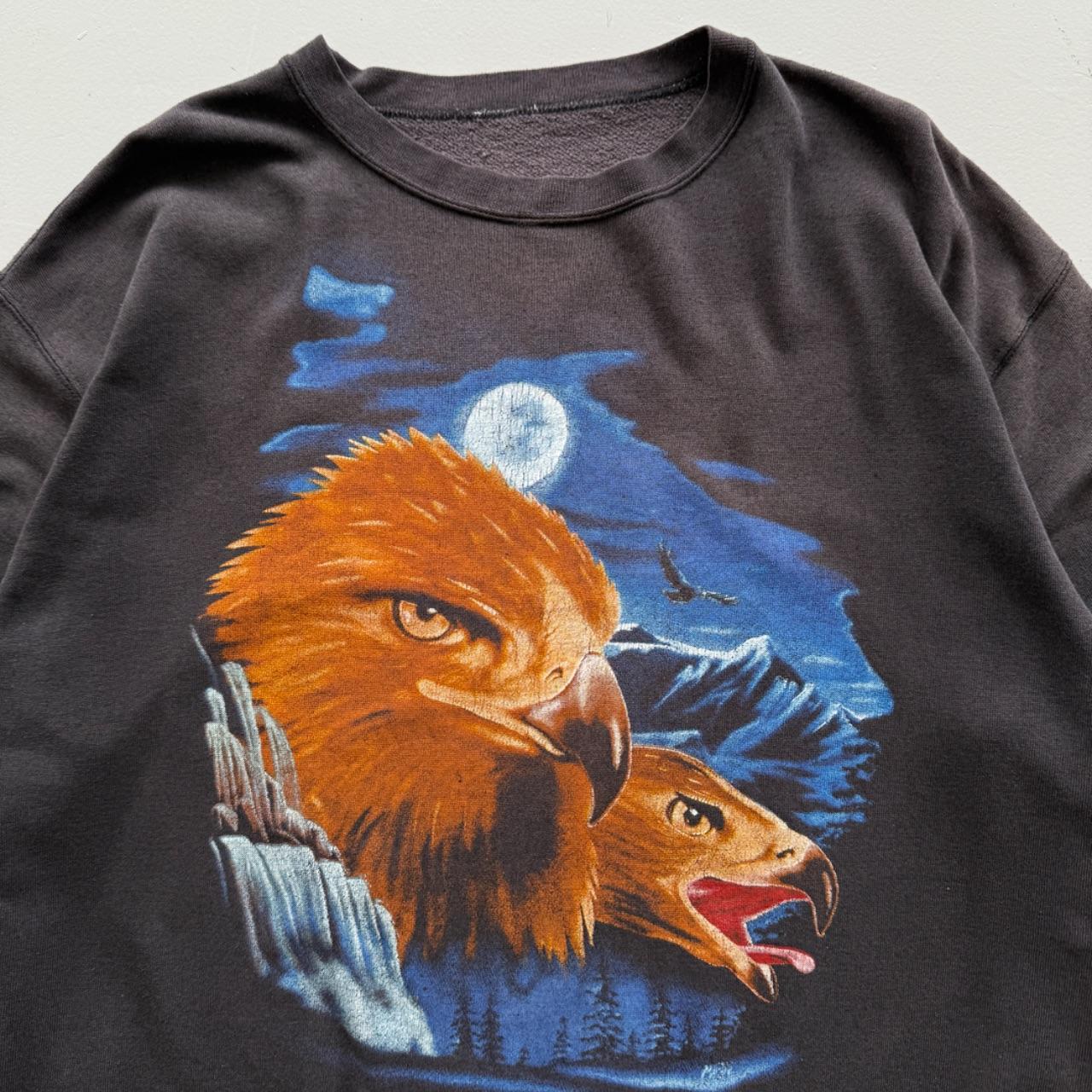 Faded Black Eagle 80’s Vintage Graphic Sweatshirt - Medium
