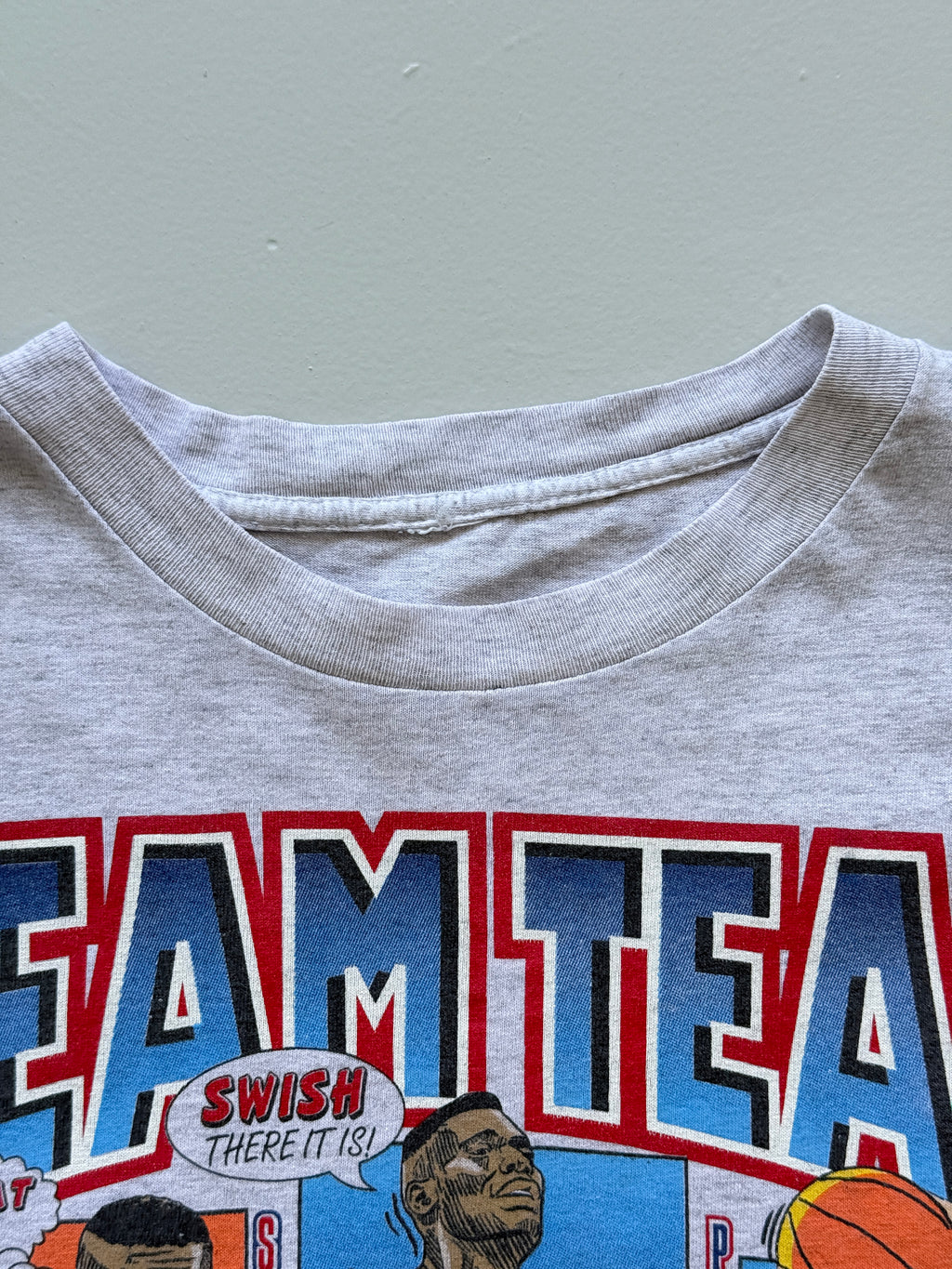 Grey Dream Team USA Basketball 90's Vintage Single Stitch T-Shirt - Cropped XL