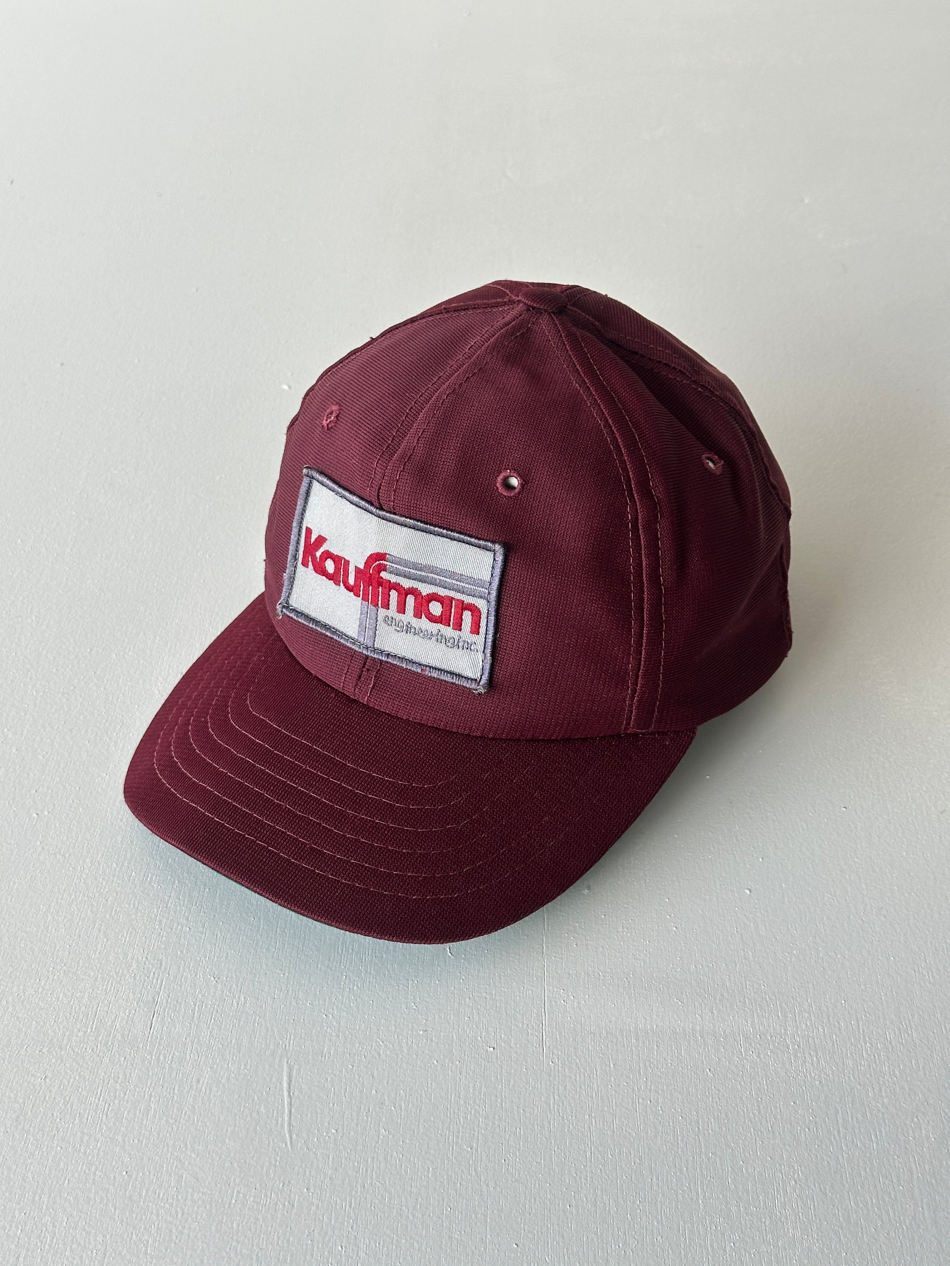 Burgundy Kauffman Engineering 90's Vintage SnapBack Trucker Cap